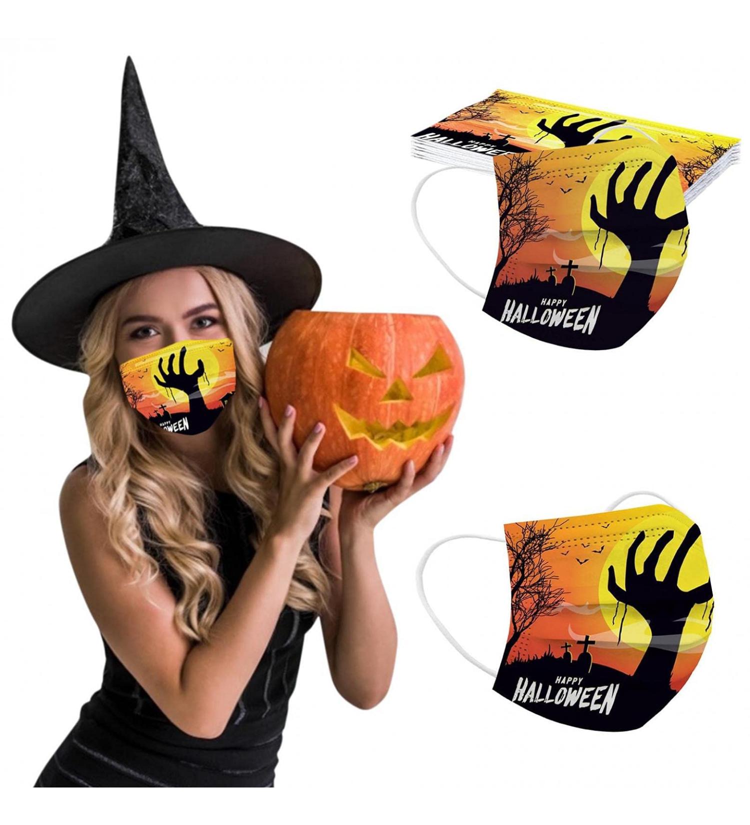 3 Ply Disposable_Face_Mask with Halloween Cute Pattern Design Comfortable Covers Suitable For Adults Outdoor Use Protection - Buy Online on GoSupps.com