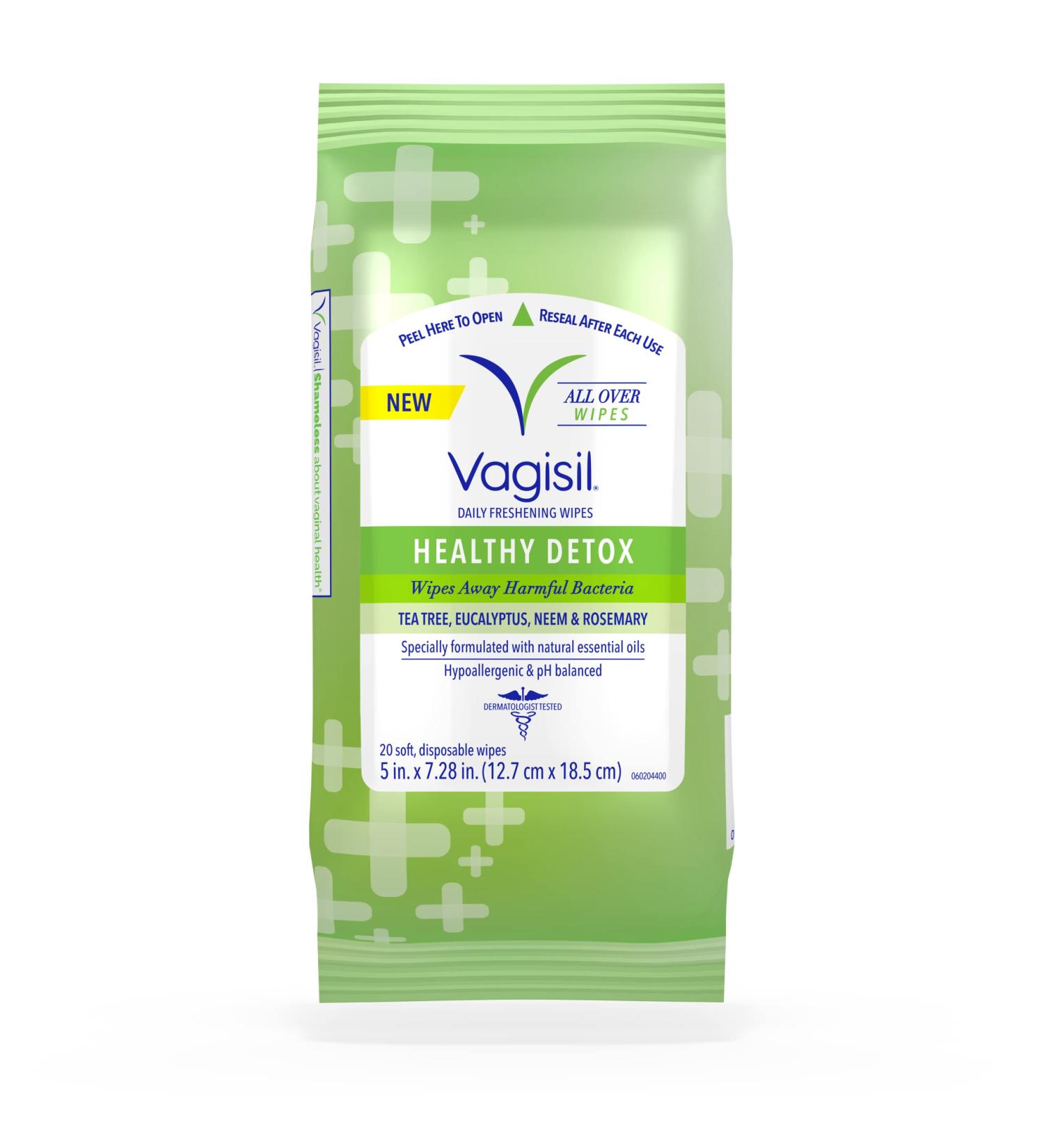 Vagisil All Over Health Detox Essential Oil Wipes - 20 Count - Buy Online on GoSupps.com