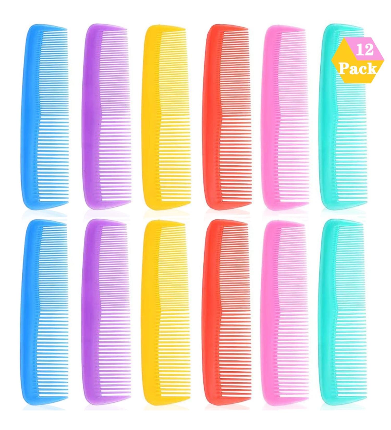 12 PCS Colorful Plastic Pocket Combs Set with Pearlescent Effect - Fine Dressing, Styling, Cutting Combs for Women and Men - Salon and Hotel Hair Care Tool (Multicolor) - Buy Online on GoSupps.com