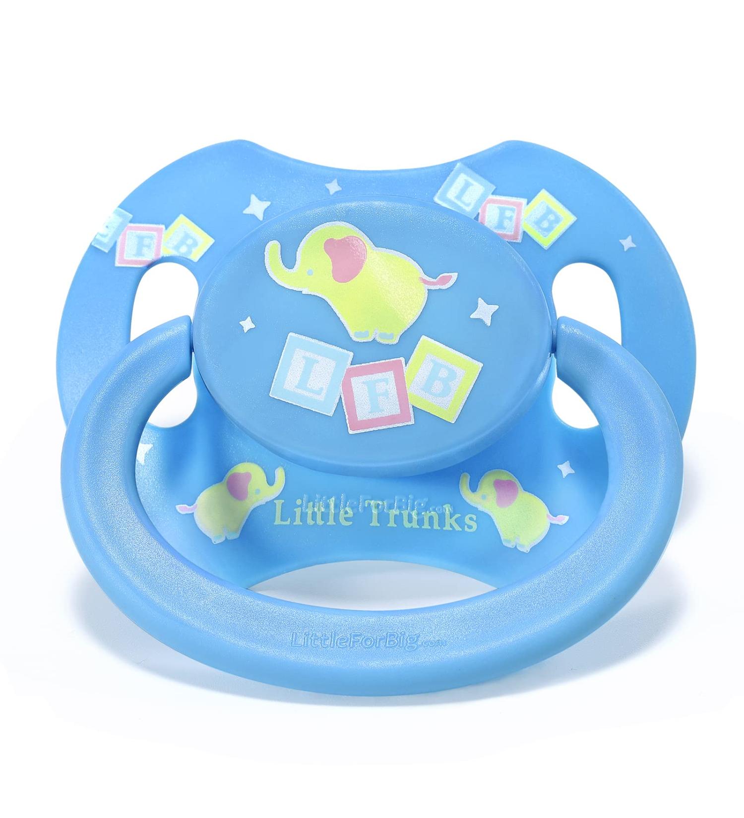 Buy LittleForBig Large Shield Pacifier II - Adult Size Little Elephants Pattern Blue | International Shipping Available - Buy Online on GoSupps.com