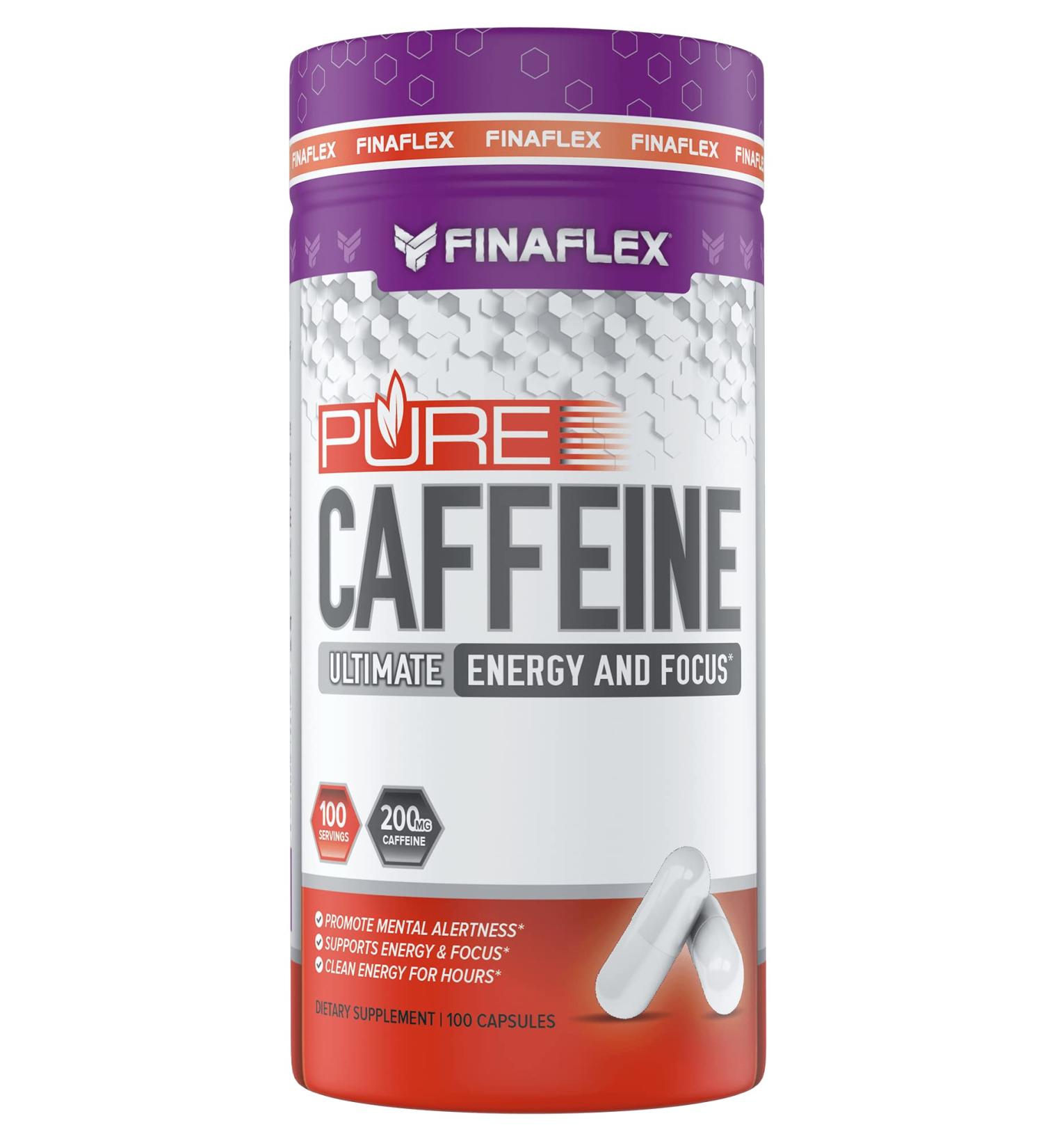 FINAFLEX Pure Caffeine - 100 Capsules for Energy & Focus | Mental Alertness Supplement for Men & Women | Caffeine Anhydrous - 100 Servings - Buy Online on GoSupps.com