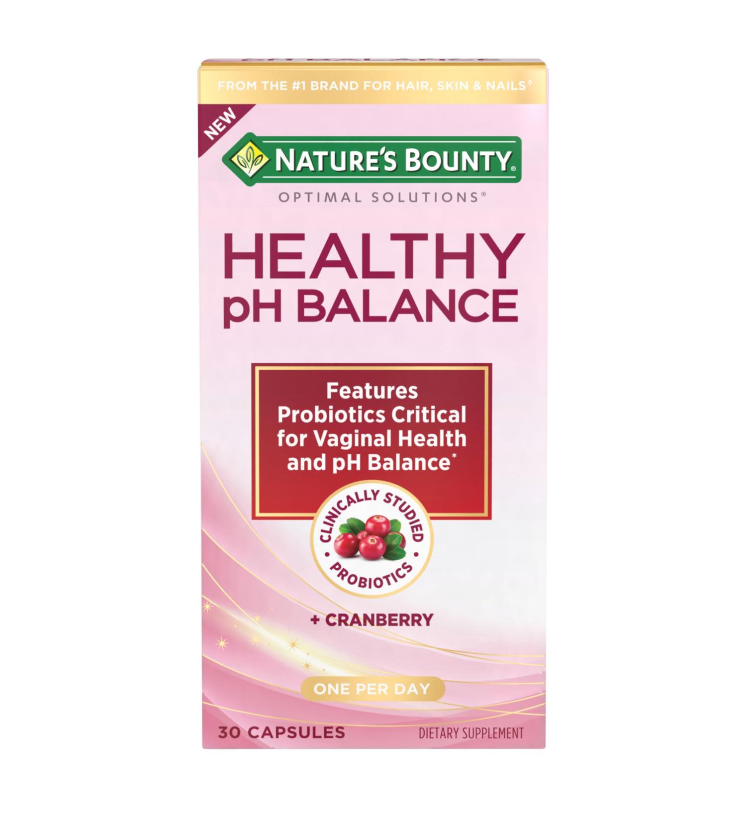 Nature's Bounty Probiotics for Women Vaginal Probiotics for Healthy pH Balance 2 Billion CFU Clinically Studied Strains Optimal Solutions pH Balance Pills 30 Vegetarian Capsules - Buy Online on GoSupps.com