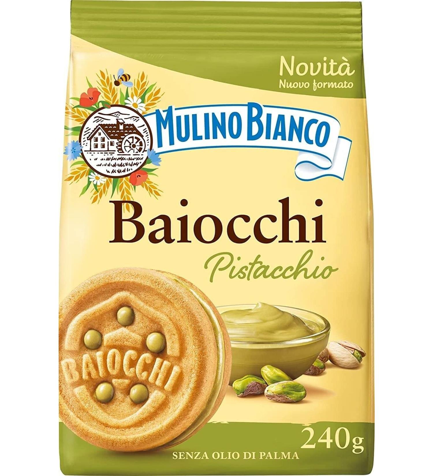  Italian Gourmet E.R. Mulino Bianco Baiocchi Pistachio pistachio cookies and shortcrust pastry ideal for breakfast or snack without palm oil 240g + Italian box Gourmet Tomato Pulp 400g - Buy Online on GoSupps.com