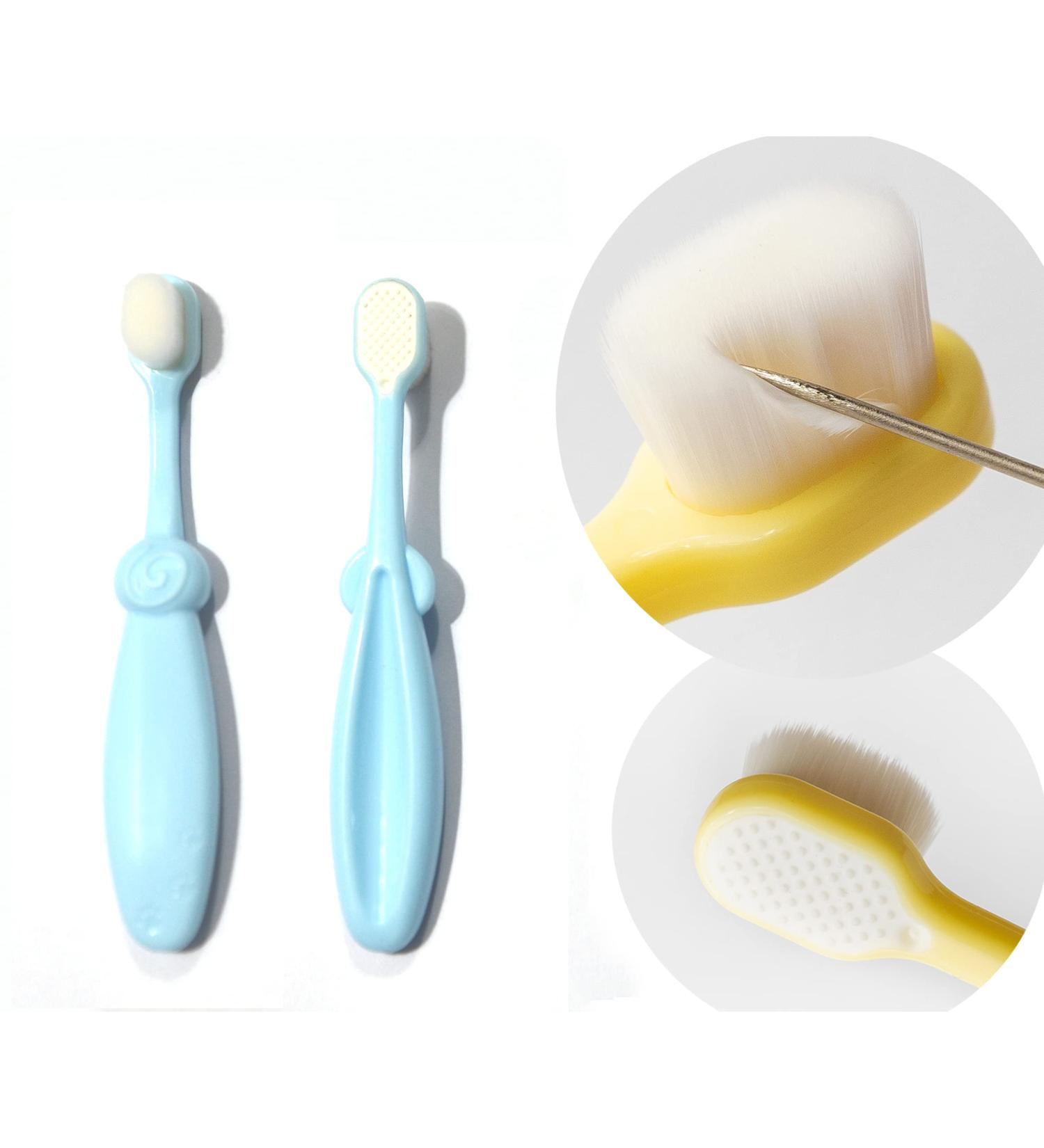 Smiling Whale Extra Soft Nano Toothbrush for Kids - Gentle Micro Bristles for Sensitive Gums - Duo Tongue Cleaner Function - Blue - Buy Online on GoSupps.com