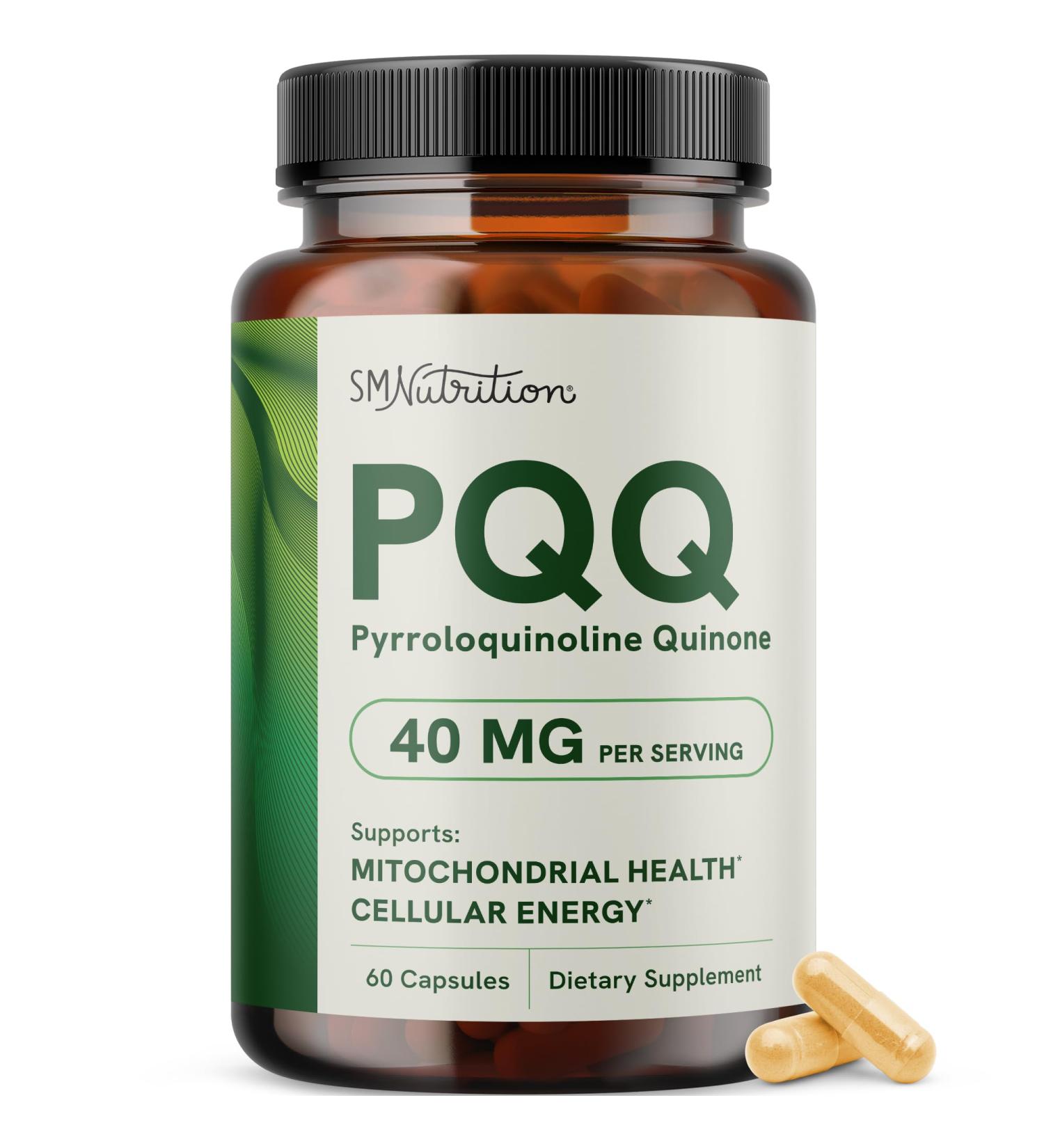 PQQ Supplement 40 MG | High Strength Pyrroloquinoline Quinone for Mitochondrial Biogenesis Cellular Energy & Brain Health Support | Mitochondria Supplement | Third-Party Tested Non-GMO | 60 Ct 40mg - Buy Online on GoSupps.com