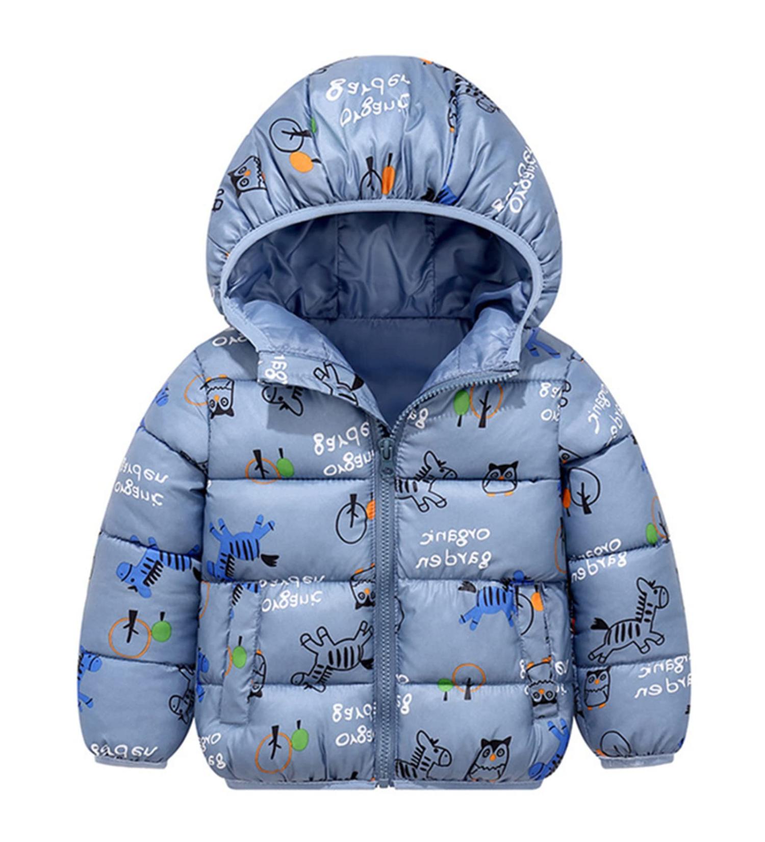 Boys Hooded Lightweight Windproof Puffer Coat 12-18 Months | Fashionable Waterproof Winter Outfit for Babies - Buy Online on GoSupps.com
