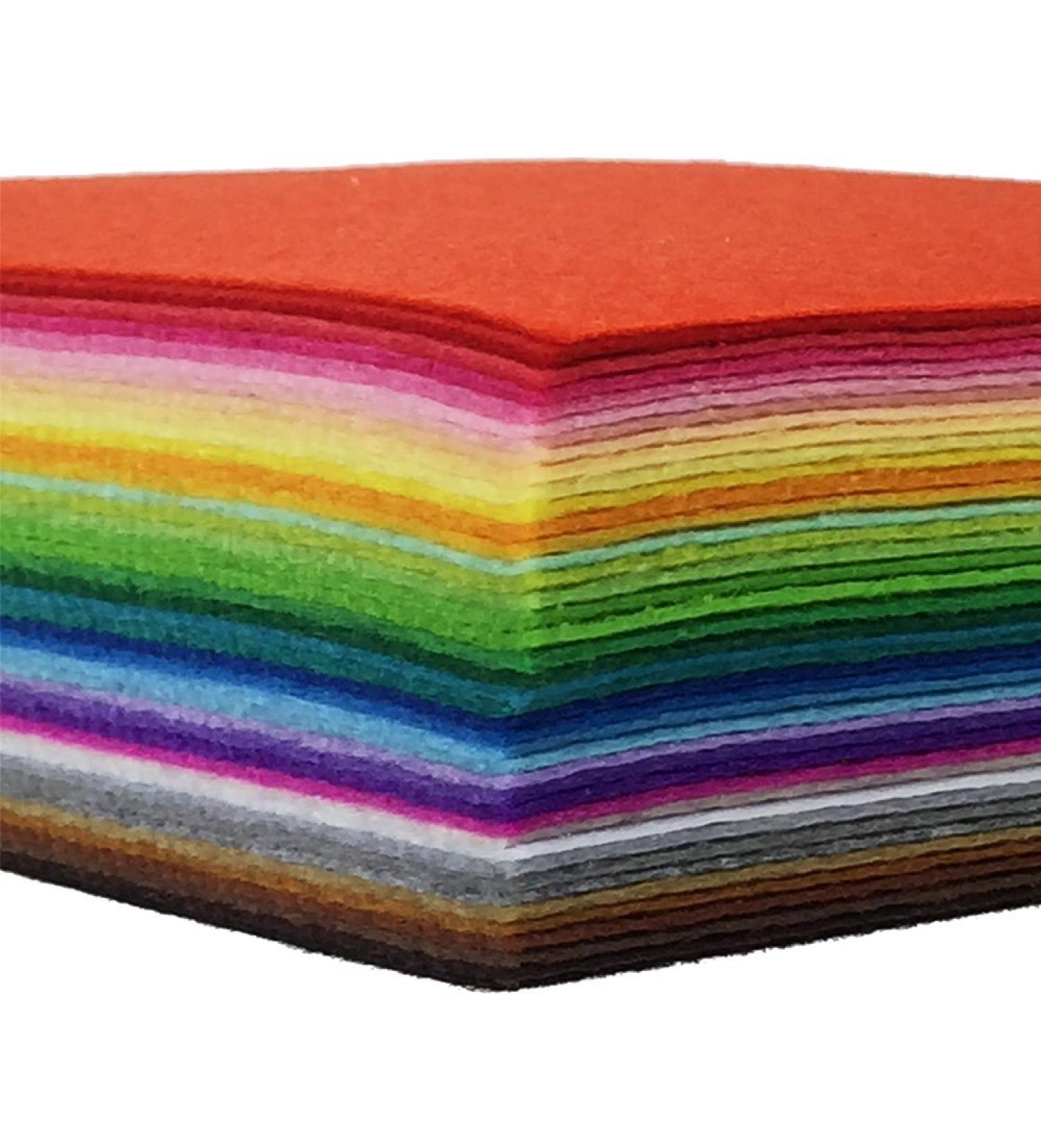 42pcs Assorted Color Felt Fabric Sheets 4x4 - DIY Craft Squares Nonwoven 1mm Thick - 10*10cm - Buy Online on GoSupps.com
