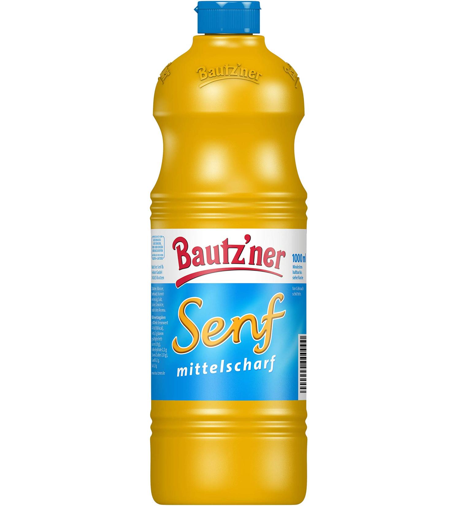 Bautzner Senf mittelscharf (Fine Mustard) 1000ml