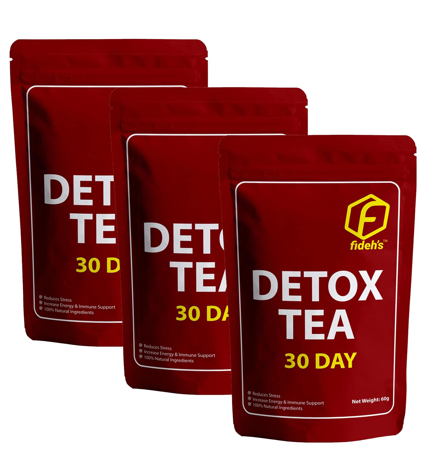 FIDEH's 30 Day Detox Tea: Colon Cleanse, Boost Energy, Immune Support | Herbal Natural Tea (30 Tea Bags) - Buy Online on GoSupps.com