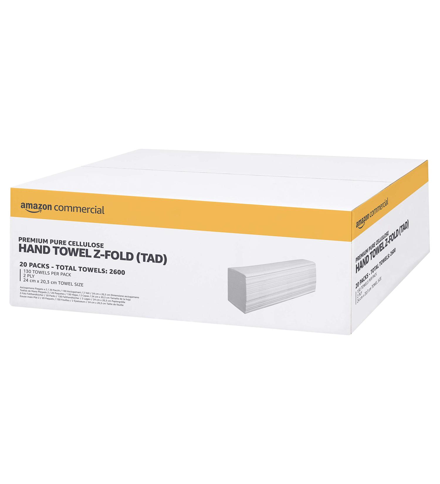 Buy AmazonCommercial 2-Layer Z-Fold Paper Towels - High Quality Pure Cellulose 2600 Sheets 20 Packs of 130 | International Shipping Available - Buy Online on GoSupps.com
