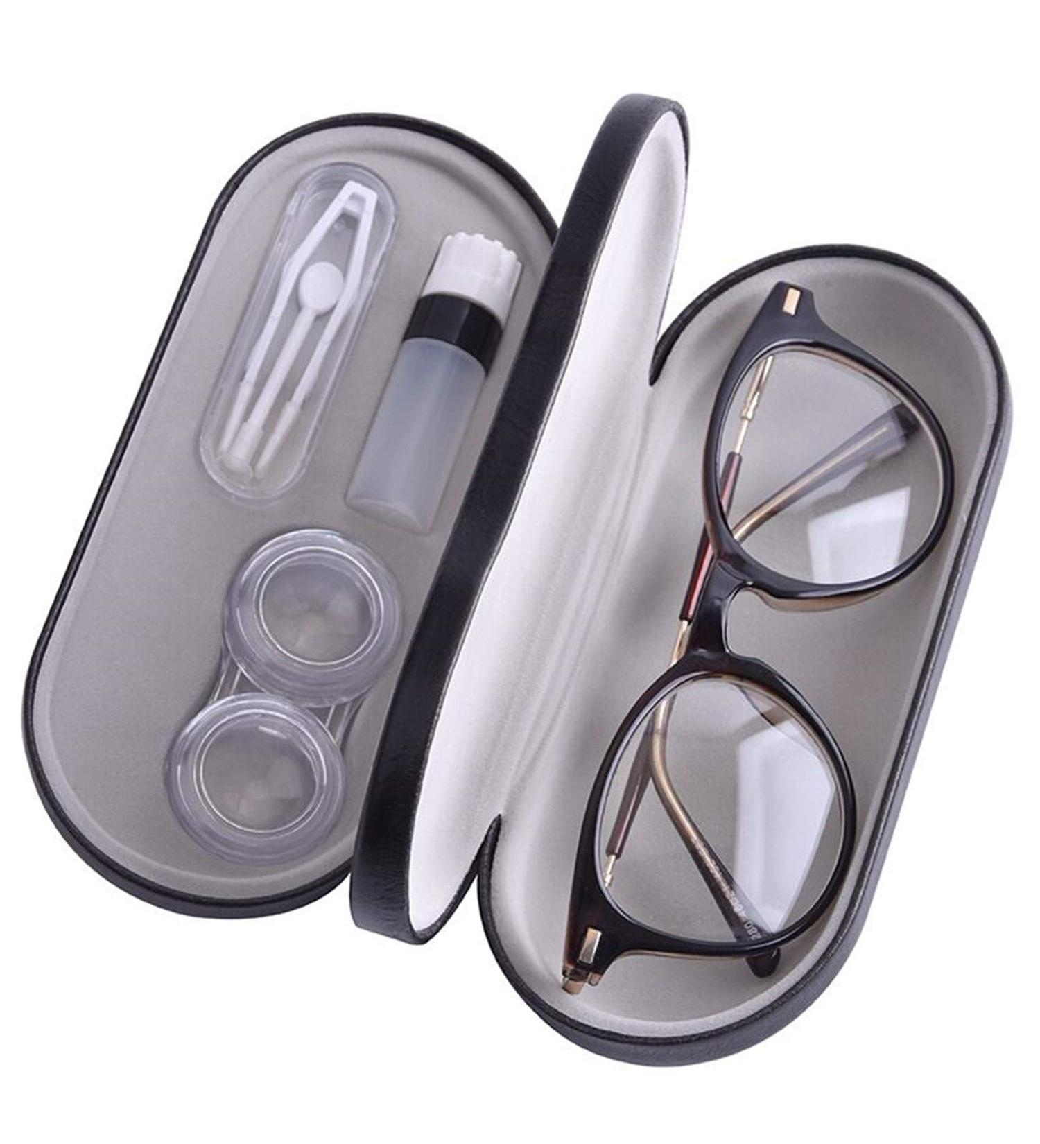 2-in-1 Contact Lens Case with Mirror & Tweezers | Travel Glasses Case for Lenses - Shop Now - Buy Online on GoSupps.com