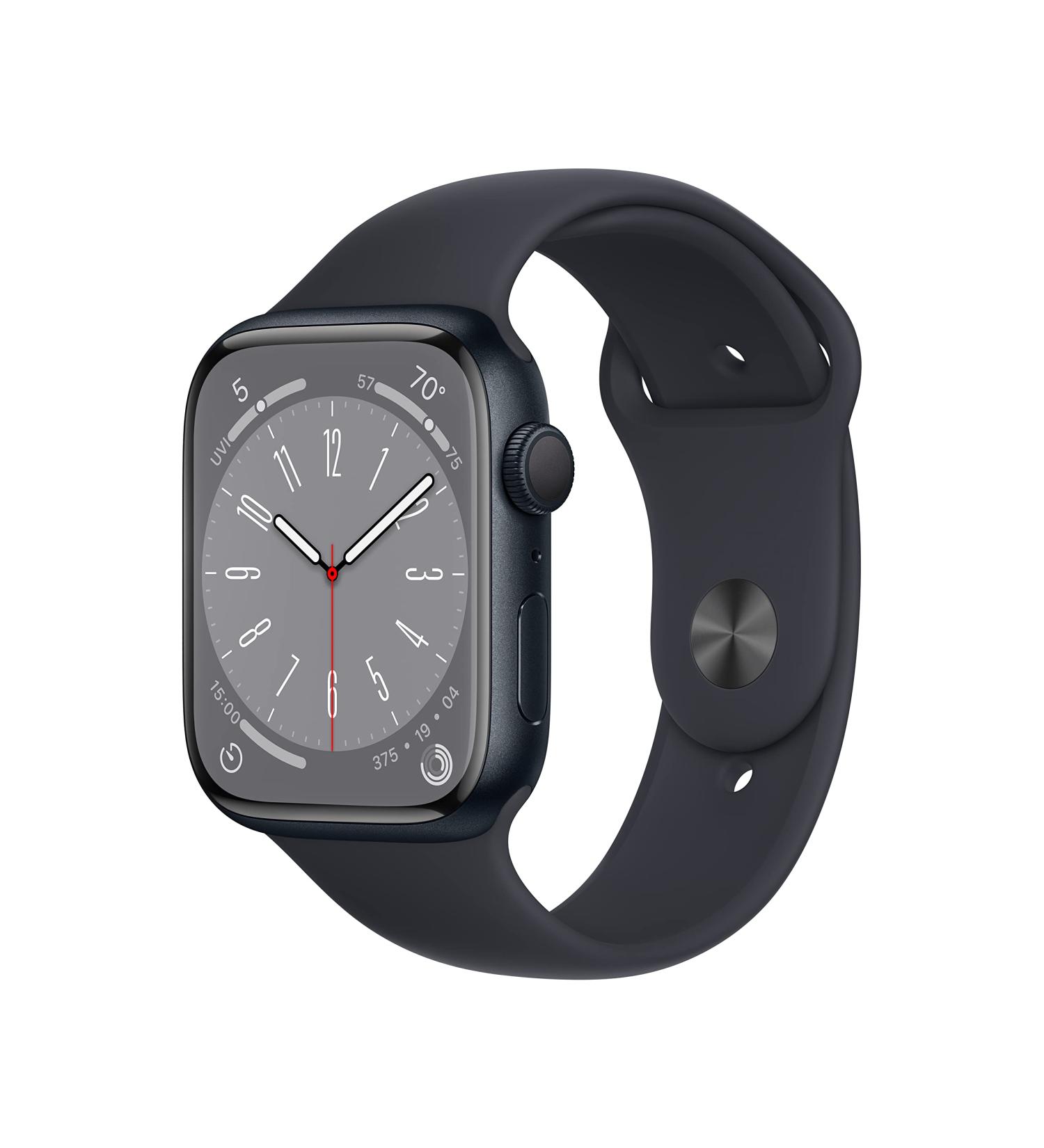 Apple Watch Series 8 GPS 45mm Smart Watch Midnight Aluminum Case Midnight Sport Band - S/M - Fitness Tracker, Blood Oxygen, ECG, Always-On Retina Display, Water Resistant - Buy Online on GoSupps.com