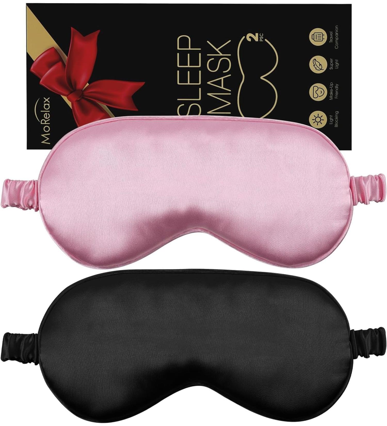 Buy 2-Pack Sleep Masks | 100% Light Blocking Eye Masks for Comfortable Sleep Travel & Yoga - Super Soft & Ultra Light for Men & Women - Buy Online on GoSupps.com
