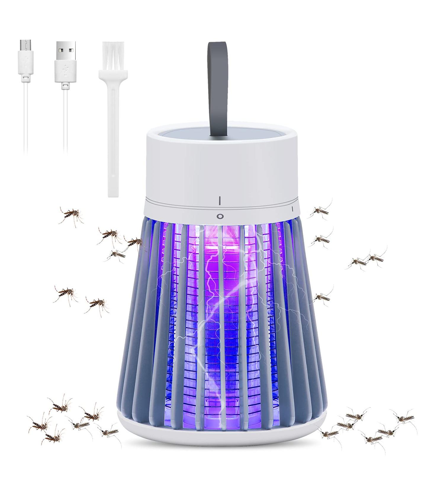 CherryPig Rechargeable Bug Zapper - Indoor Mosquito & Fly Killer Lamp | Portable USB LED Trap for Home, Bedroom, Outdoor Camping - Gray - Buy Online on GoSupps.com
