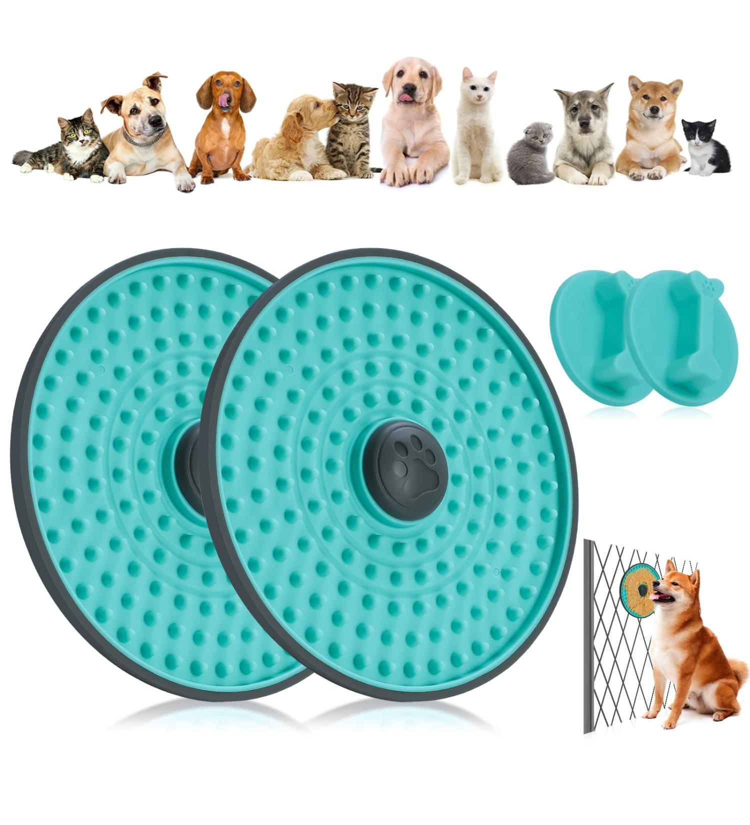Dog Crate Lick Pads Slow Feeder Lake Blue 2pcs - Slow Down Eating Habits for Dogs - Buy Online on GoSupps.com
