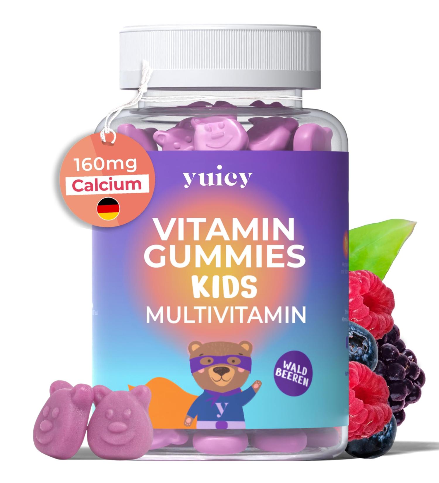 Yuicy Kids Multivitamin Gummy Bears - High-Dose Vitamins for Ages 2+ | 60 Count - Supports Immune System & Healthy Growth - Buy Online on GoSupps.com