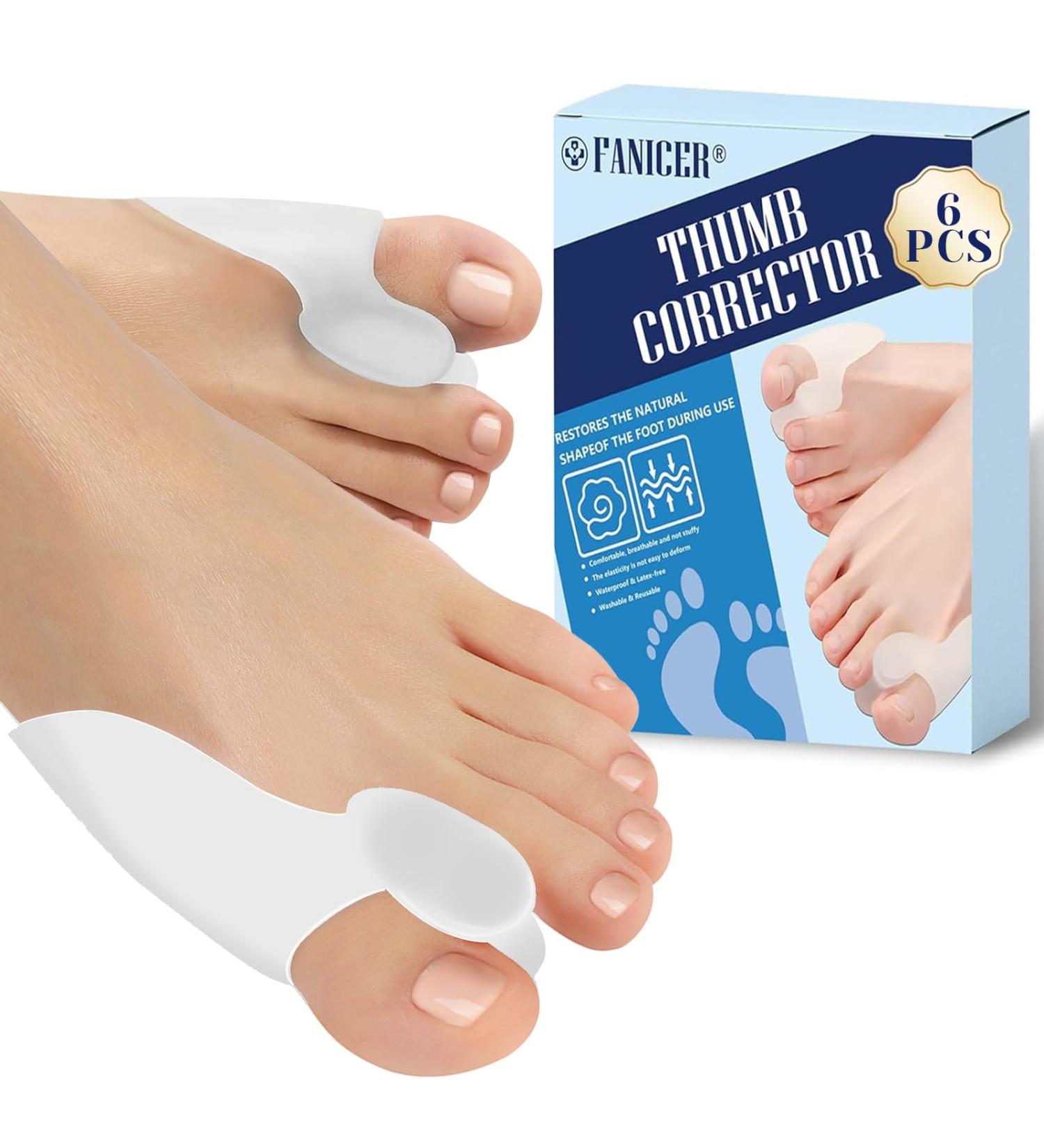 6-Piece Silicone Toe Spreader - Transparent Hallux Protection for Natural Toe Alignment - Universal Size - Buy Online on GoSupps.com