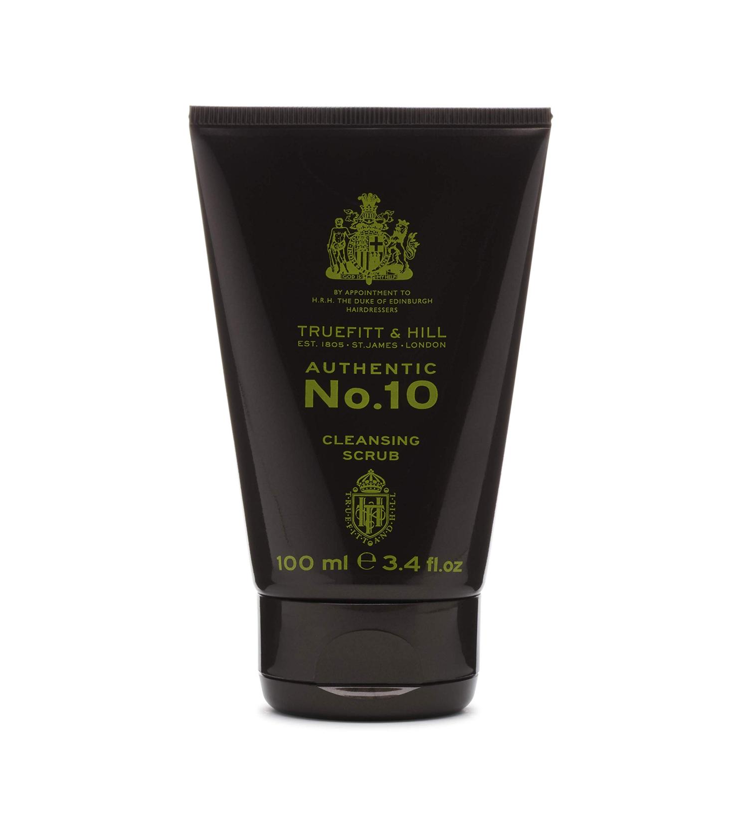 Truefitt & Hill Cleansing Scrub - No. 10 - Clears Pores Alleviates Acne Stimulates Skin-Cell Renewal by Gentle Walnut Shell Exfoliation Willow Bark and Borage Oil to Protect - 3.3 oz.