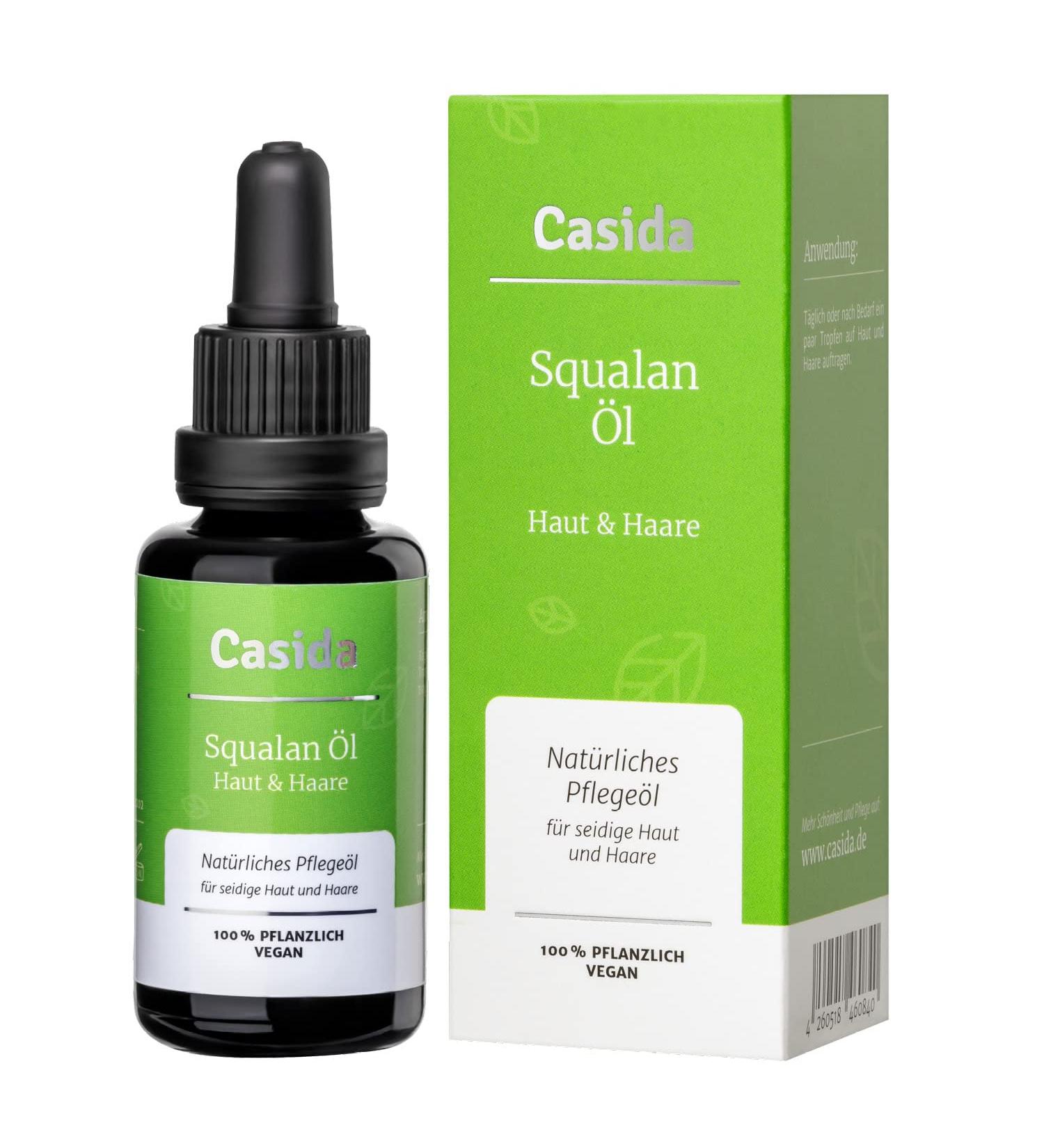 Casida Squalane Oil 30ml - 100% Plant-Based Skin & Hair Moisturizer for Silky Smooth Skin - International Shipping Available - Buy Online on GoSupps.com