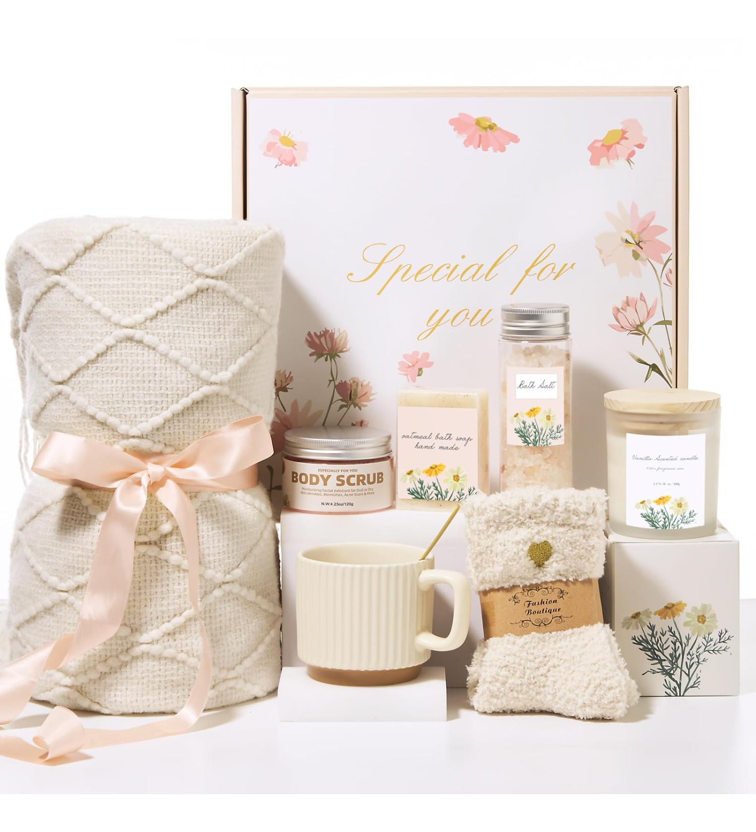 Gift Basket for Women Valentine's Day Birthday Gifts for Women Spa Care Package Self Care Sympathy Gift Baskets Thinking of You for Mom Sister Wife pink - Buy Online on GoSupps.com