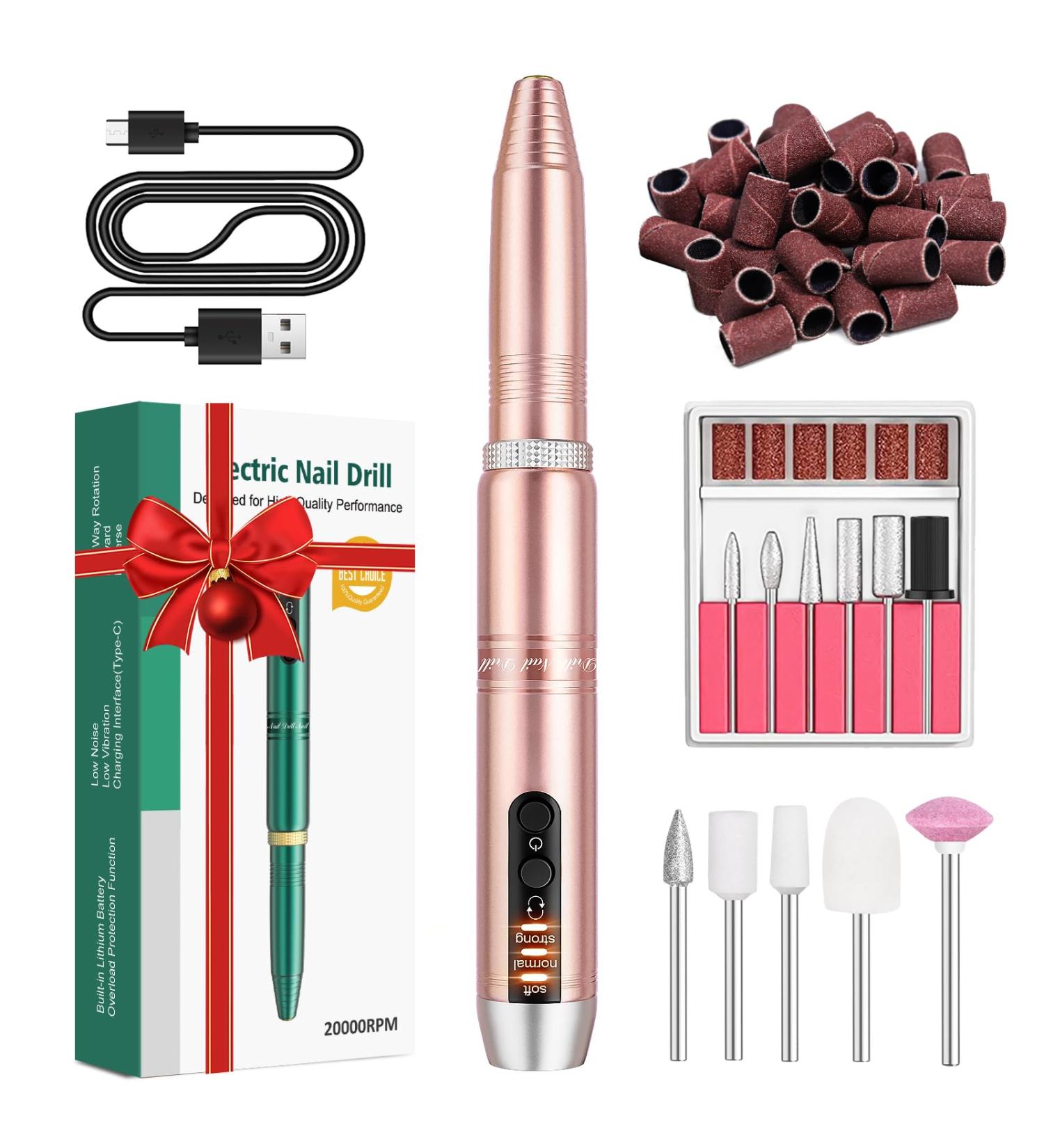 Buy Weiyi Rechargeable Nail Milling Cutter Set - 11 Attachments & 26 Sanding Tapes for Professional Gel Nail Care | Electric Nail File for Manicure & Pedicure - Buy Online on GoSupps.com