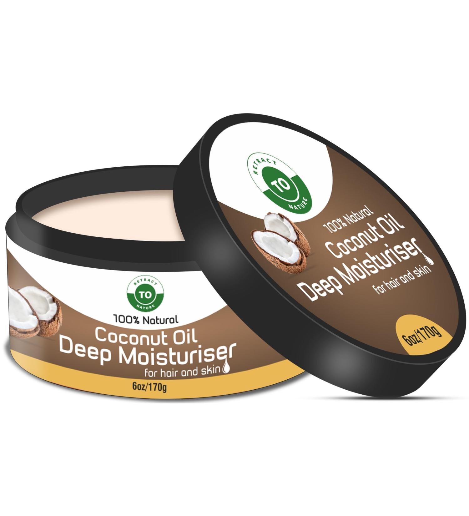 Coconut Oil Deep Moisturizer 6oz | 100% Natural Ingredients for Skin & Hair | Best Hydration Solution - Buy Online on GoSupps.com