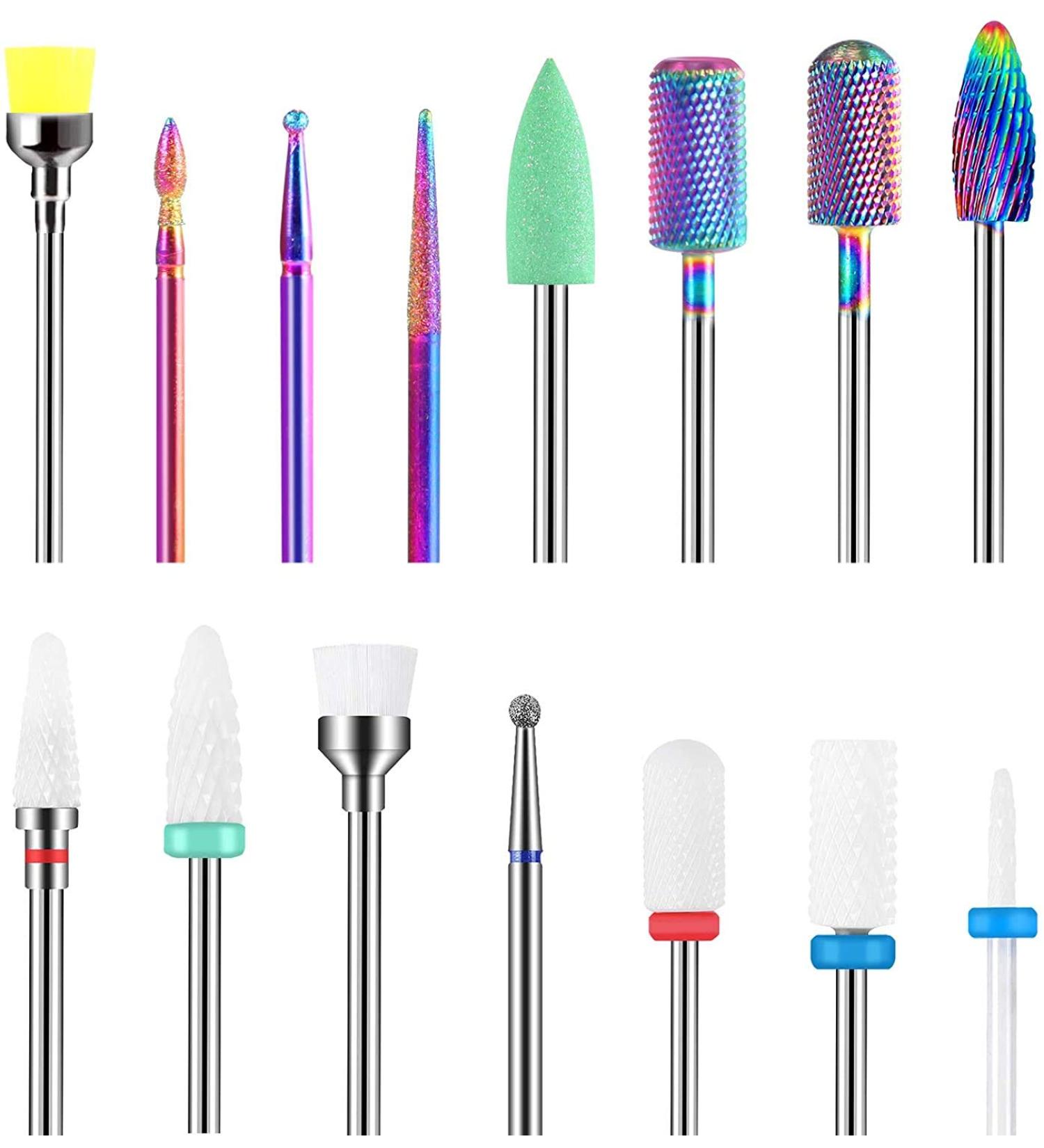 Thlevel 15Pcs Nail Drill Bits Set - Professional Rotary Burrs for Acrylic Nails - Diamond Cuticle Remover - Salon Quality Nail Care Supplies - Buy Online on GoSupps.com