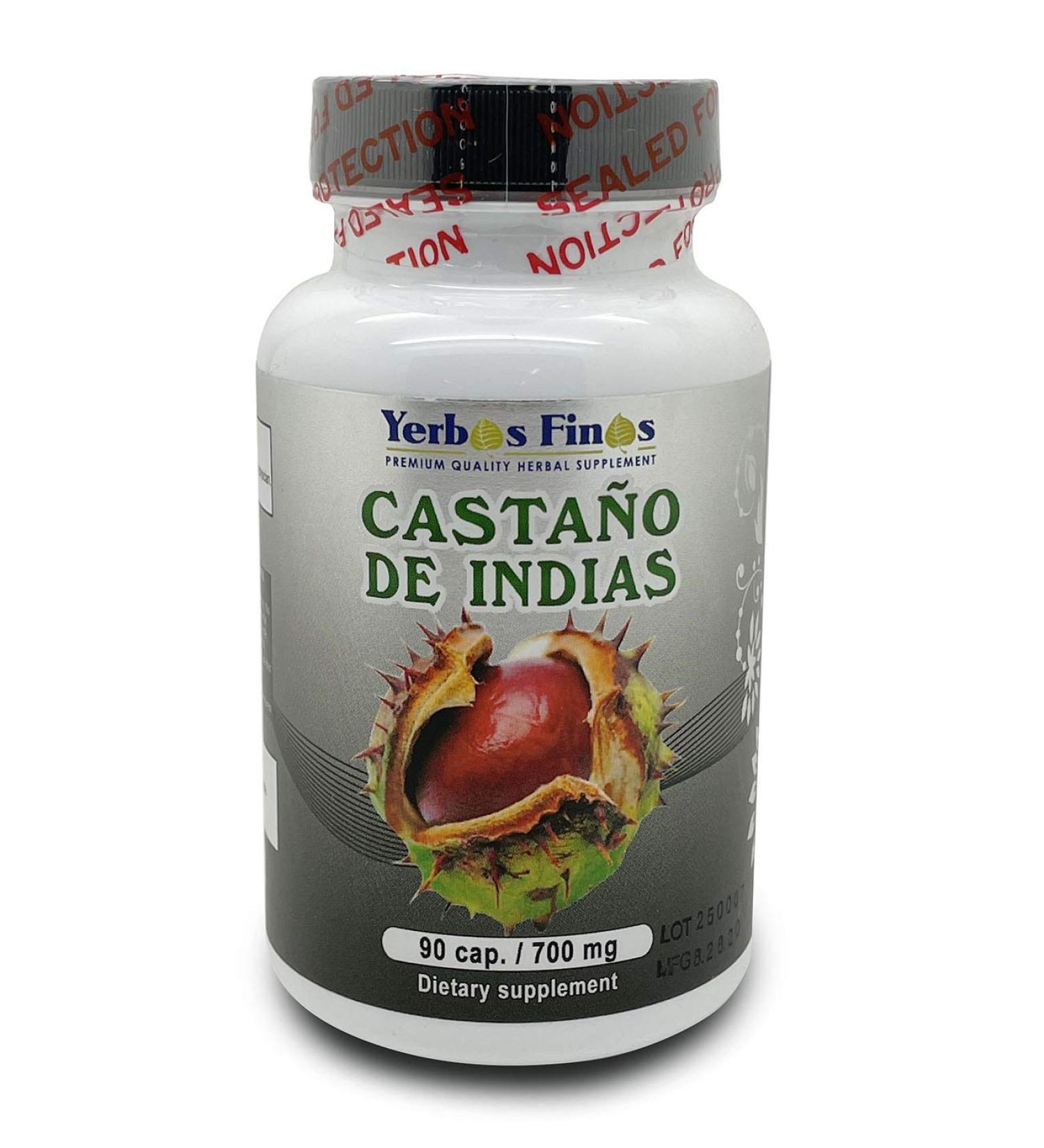 EVIMERIA INC Yerbas Finas Castano de Indias 90 Cap/ 700mg Dietary Supplement - Natural Support for Wellness - Buy Online on GoSupps.com