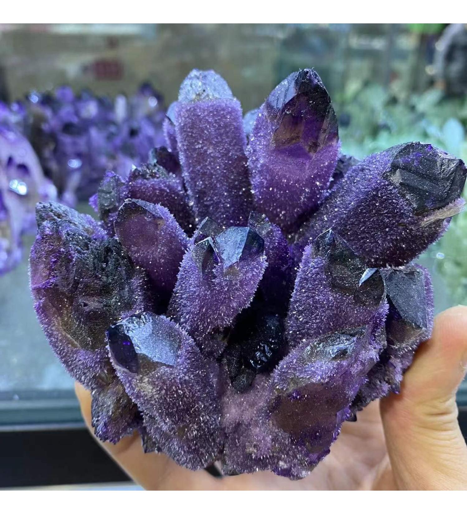 Natural Purple Quartz Crystal Cluster Specimen Suitable for Home Crystal Cluster (Size : 750-800g) - Buy Online on GoSupps.com
