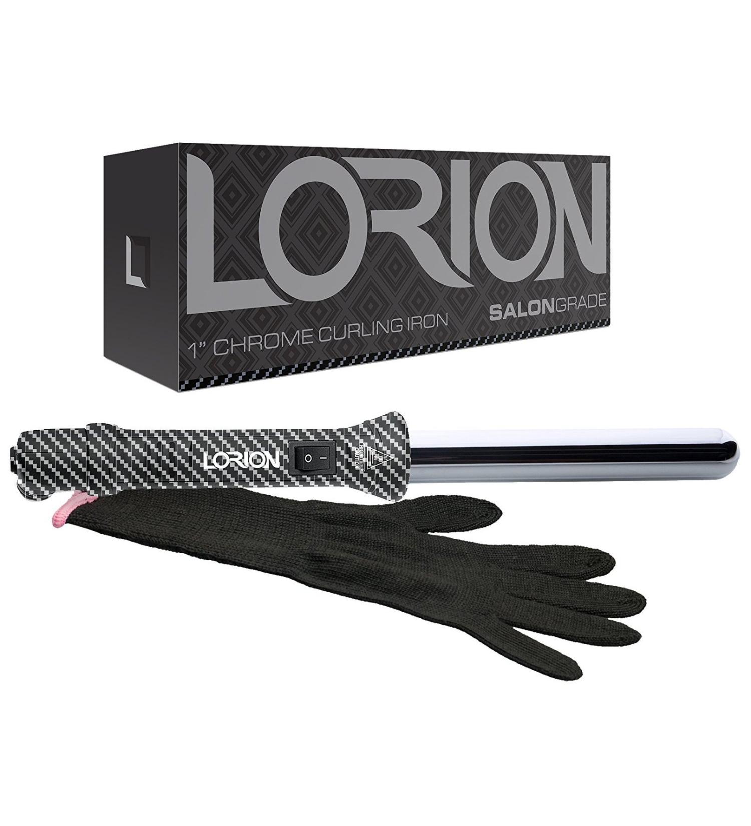 Diamond Technology 1" Clipless Curler & Heat Resistant Glove Black Checker