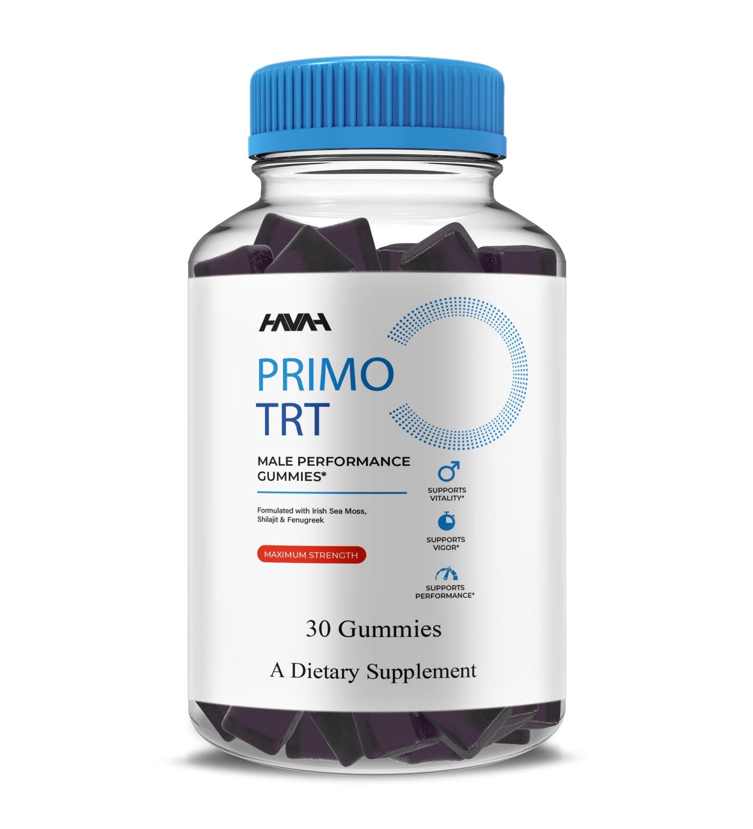 Primo TRT Maximum Strength Performance Gummies PrimoTRT Gummy Supplement Prime TRT Maximum Strength Advanced Shiljait Vitamin Support Supplement Primo TRT Premium Wellness Gomitas (1 Month Supply) - Buy Online on GoSupps.com