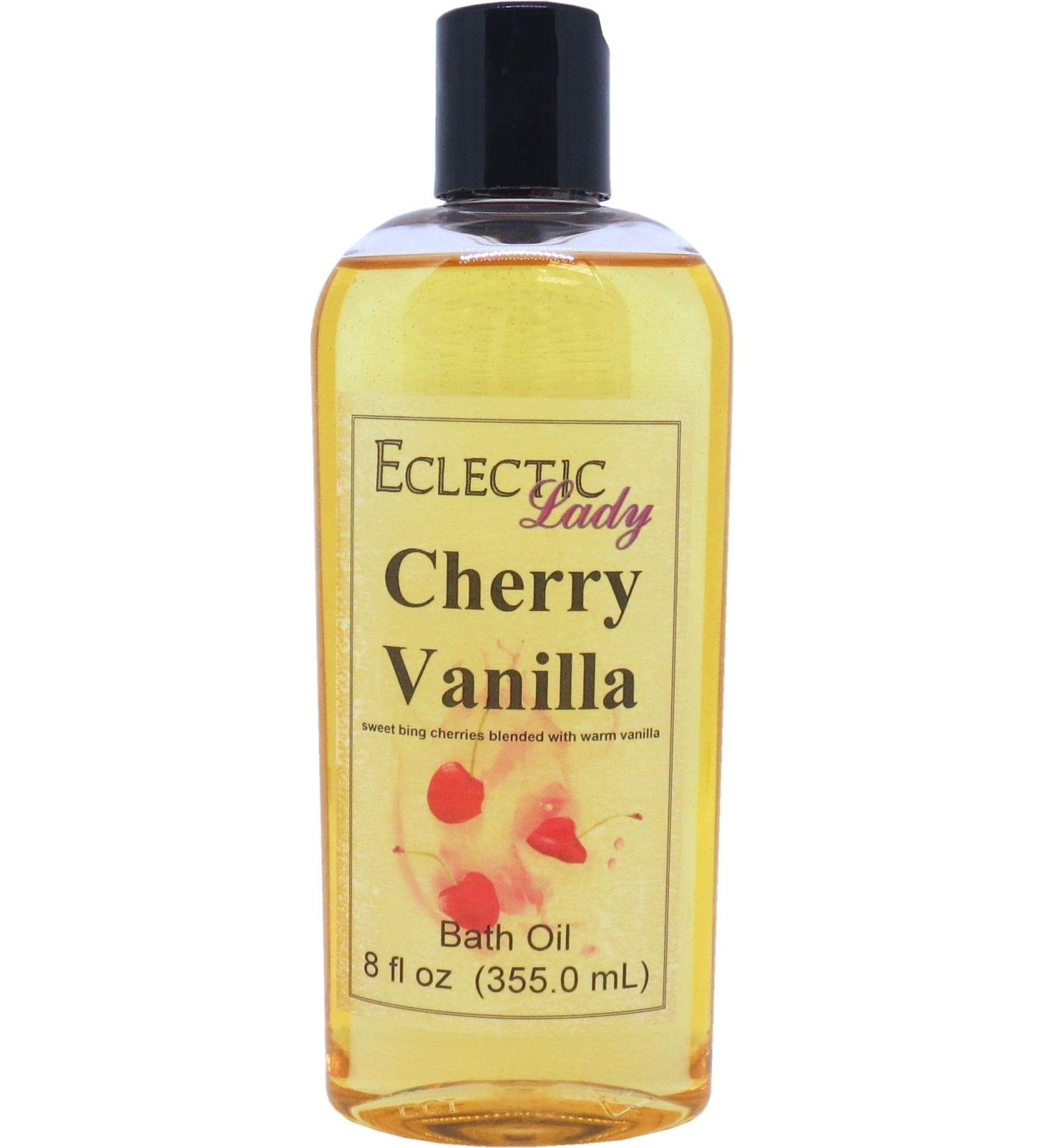 Cherry Vanilla Bath Oil - Scented Moisturizing & Relaxing Bath Oil for Dry Sensitive Skin - Eclectic Lady 8 oz - Buy Online on GoSupps.com