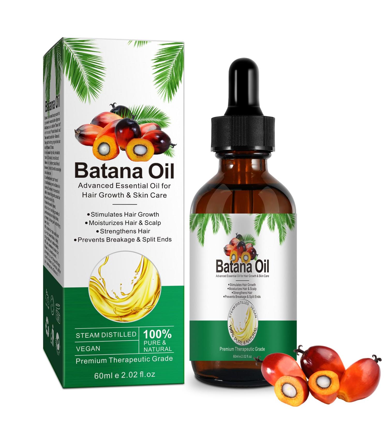 Batana Oil for Hair Growth 100% Pure Organic Natural Batana Oil Promotes Hair Wellness Eliminate Split Ends in Men& Women Enhances Hair Skin Radiance- 2.0 Oz - Buy Online on GoSupps.com