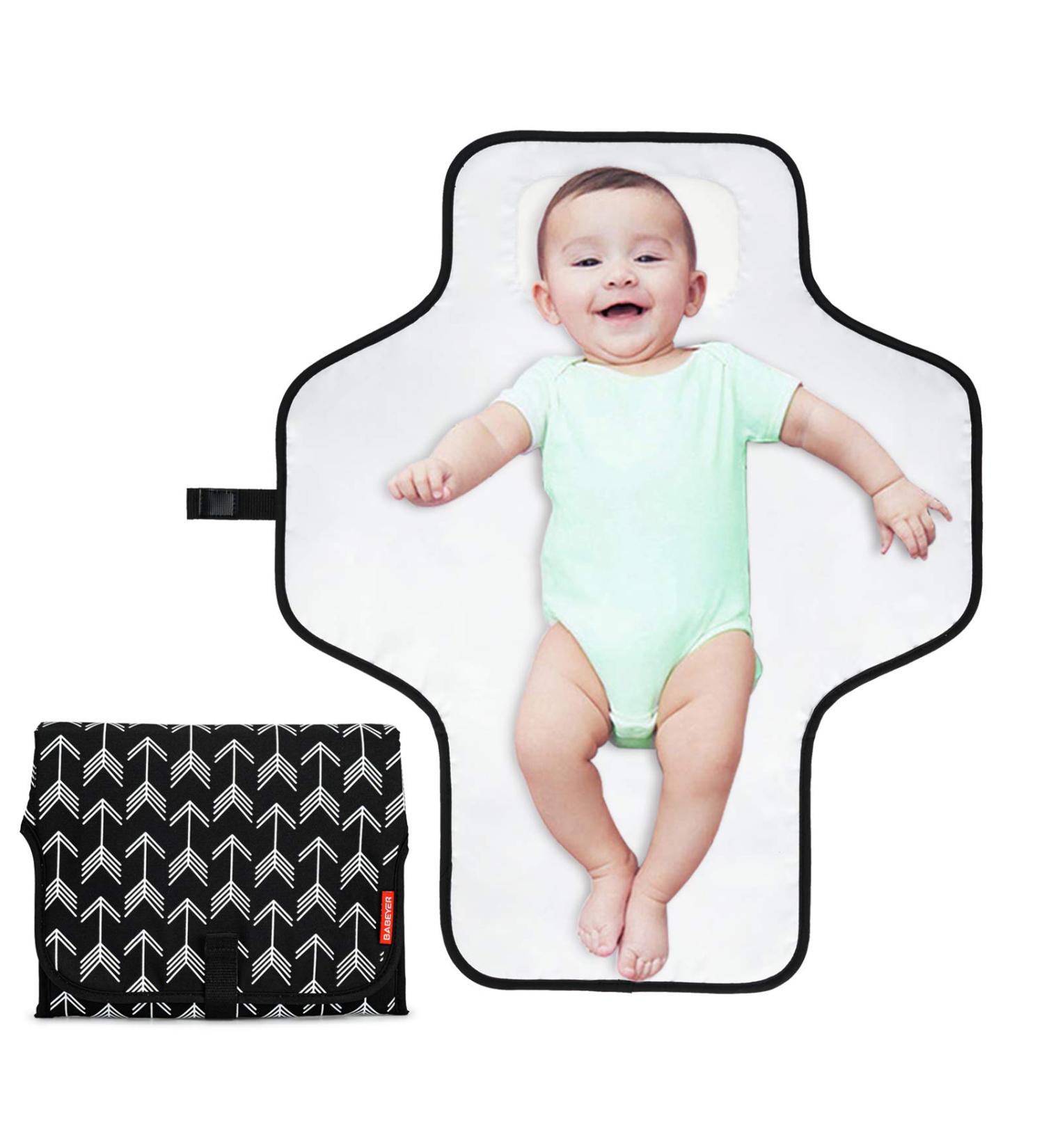 Large Portable BABEYER Nappy Changing Mat with Head Cushion - Travel-Friendly and Versatile in Black - Buy Online on GoSupps.com