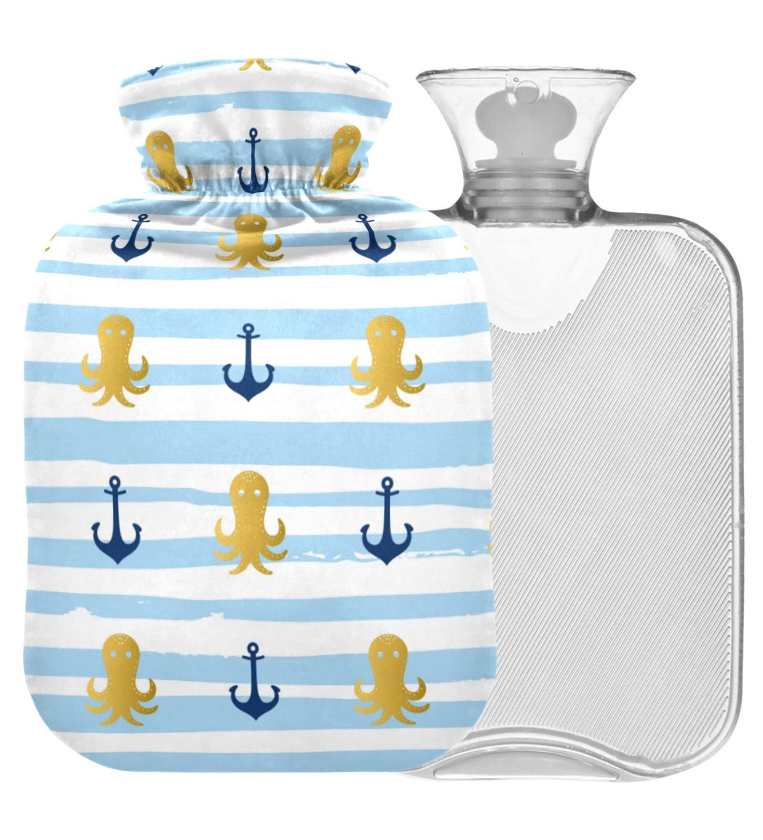 Naanle Ocean Anchor Octopus Hot Water Bottle - 1L Transparent Heat Pad for Bed & Pain Relief | Hand & Feet Warmer - Buy Online on GoSupps.com