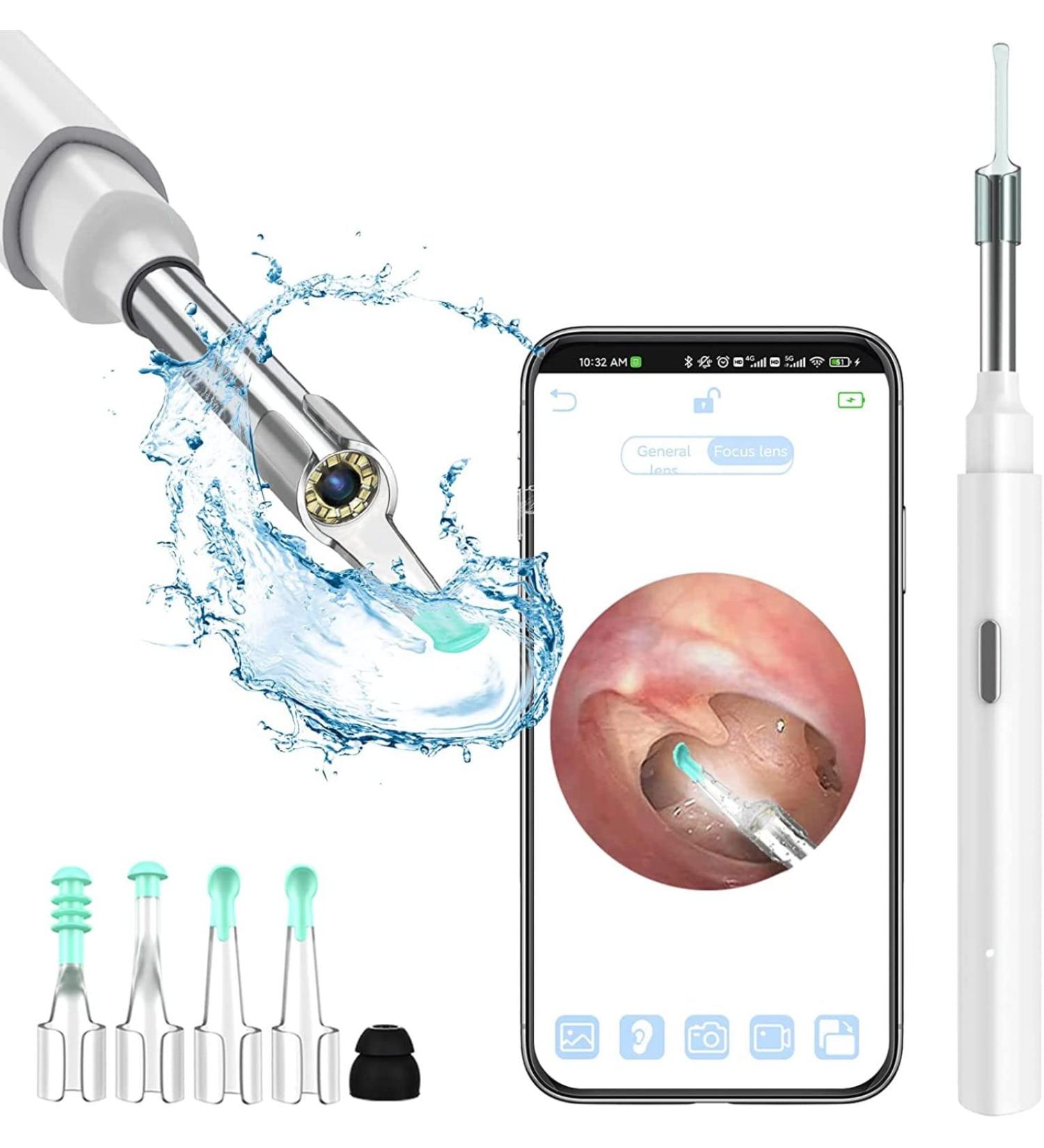 QDCFY OTOSKOK Wireless Endoscopic Camera - Ear Wax Removal Tool with LED for iPhone iPad & Android - Black/White - Buy Online on GoSupps.com