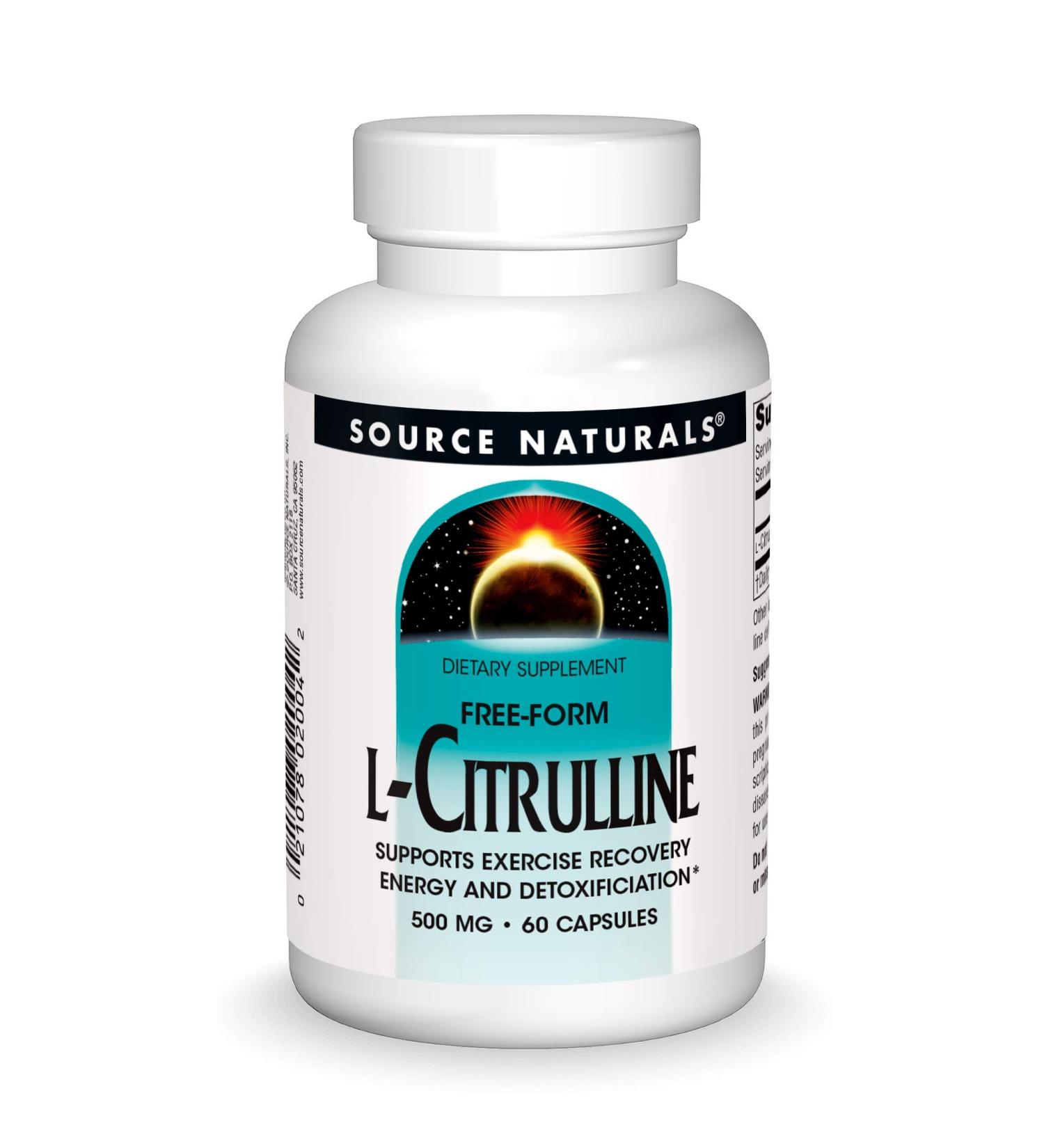 Source Naturals L-Citrulline 500mg Capsules - Exercise Recovery, Energy & Detox - Buy Online on GoSupps.com
