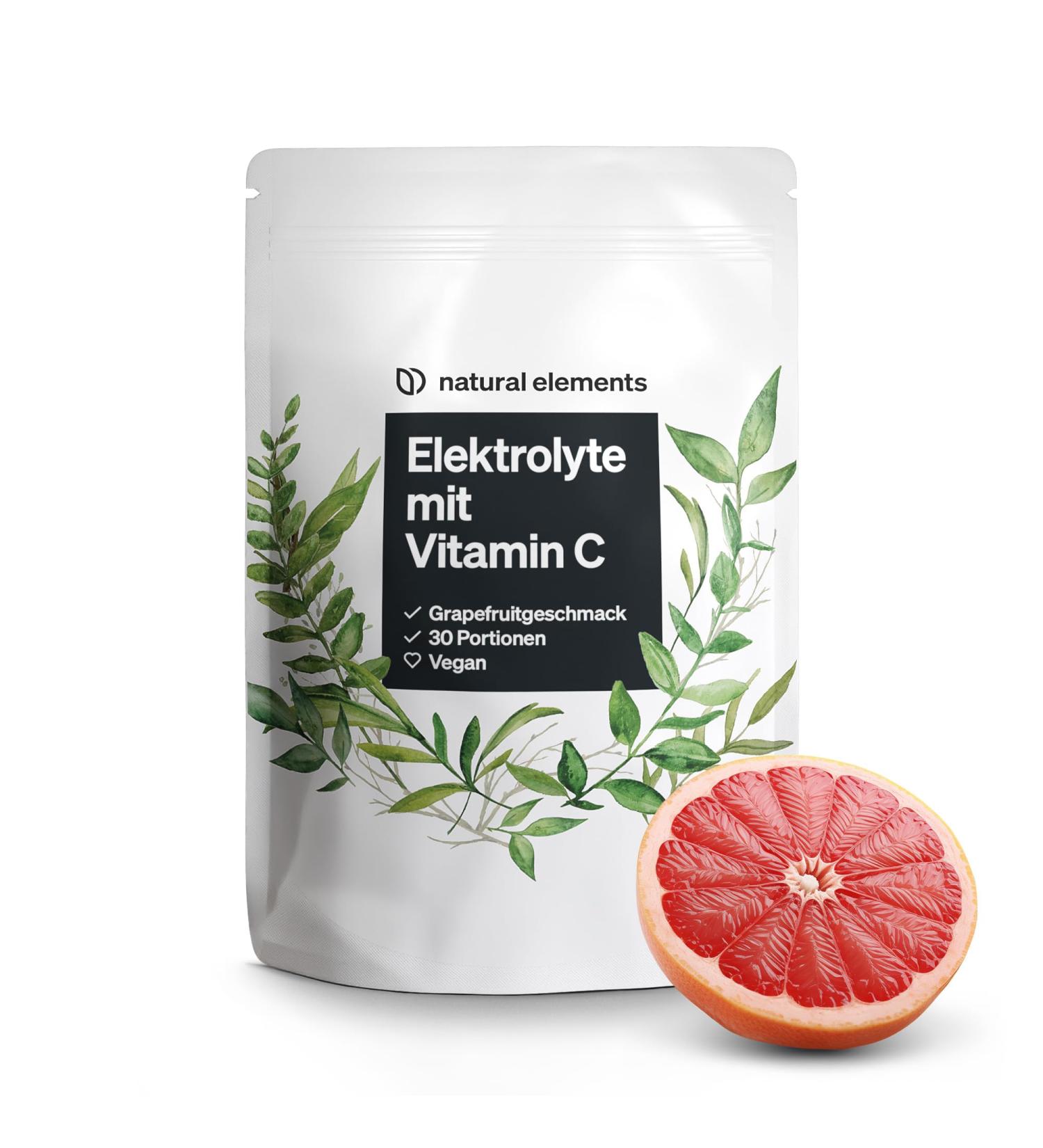 Electrolytes Powder - Grapefruit Flavor - 200g for 30 Portions - Vegan Natural Aroma Made in Germany Lab-Tested - Buy Online on GoSupps.com