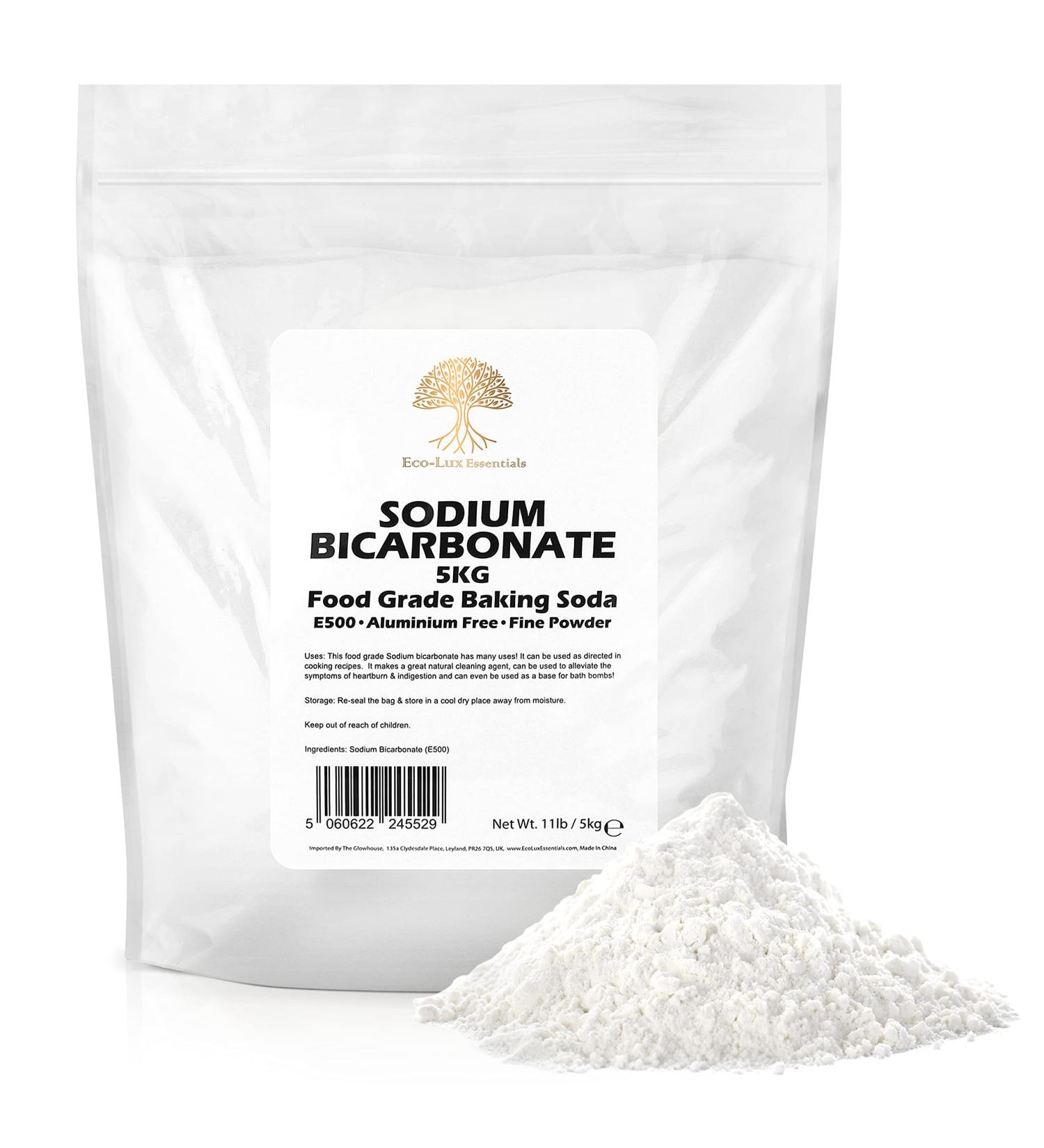 Pure Baking Soda 5kg - Ideal for Cleaning, Baking, Bath Bombs, Odours and Teeth - Buy Online on GoSupps.com