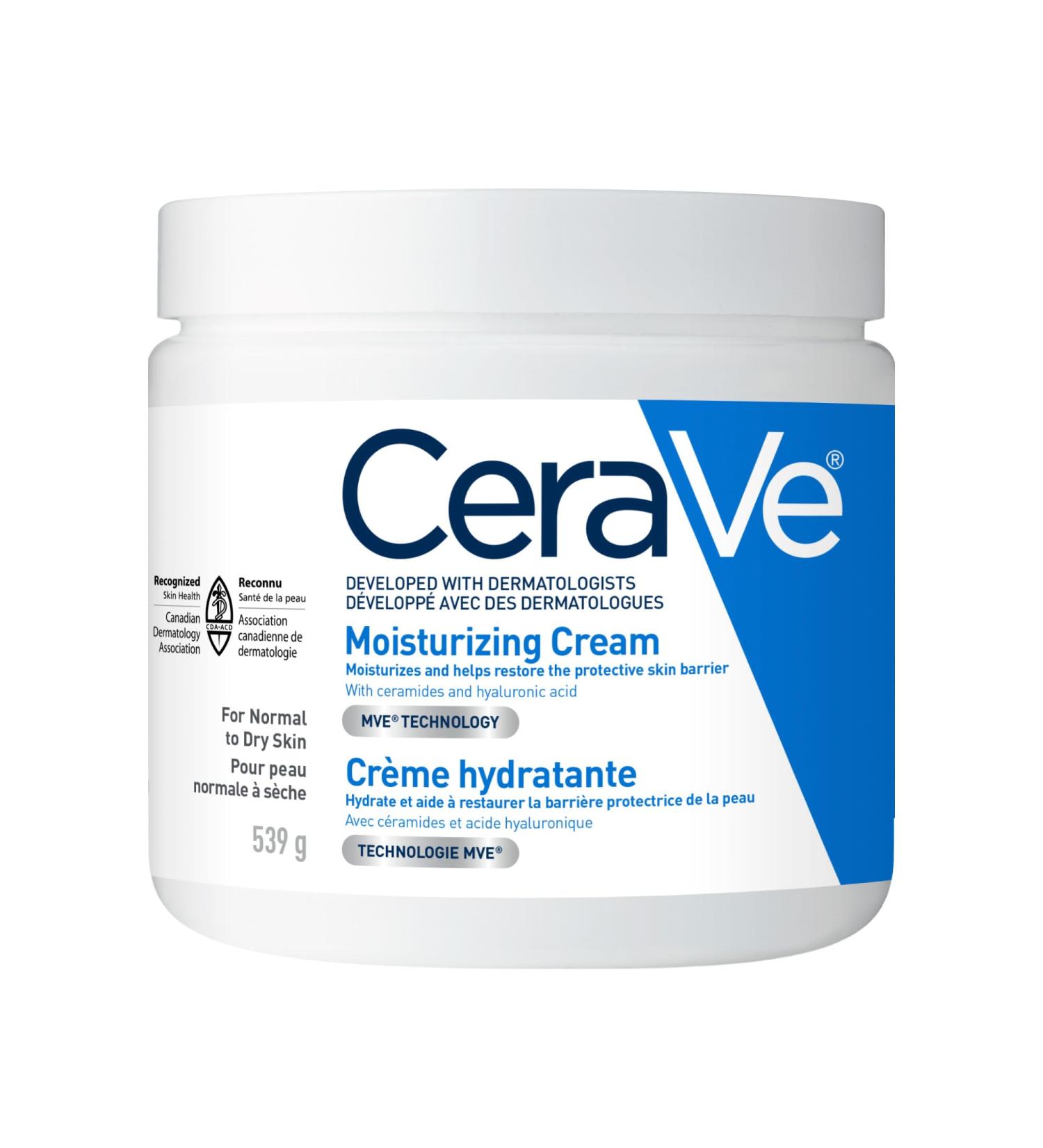 CeraVe Moisturizing Cream Daily Face Hands & Body Cream Moisturizer for Dry Skin With Hyaluronic Acid and Ceramides for Women and Men. Sensitive skin Oil-free Non-comedogenic Fragrance-Free 539 Grams 539 g (Pack of 1) Body Moisturizer - Buy Online on GoSupps.com