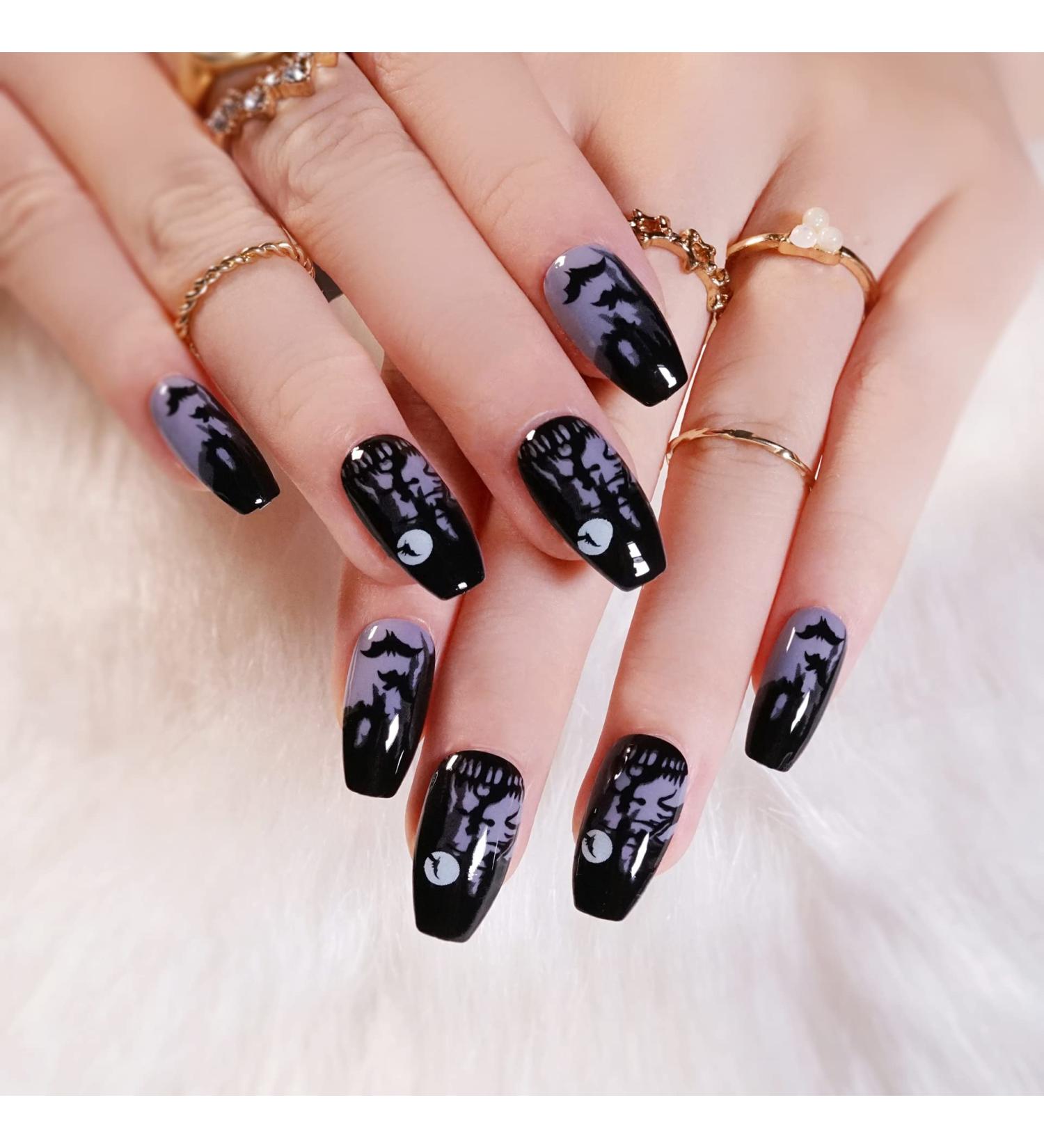 Bling Press on Nails Luxury Reusable Finish Fake Nails Handmade Nail Art with Design by Licensed Manicurist (K) (I) - Buy Online on GoSupps.com