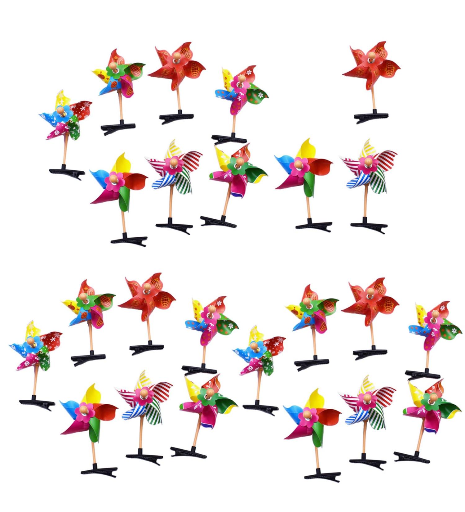 Pack Of 24 Colorful Pinwheel Hair Clip Creative Windmill Shaped Hair Accessories Windmills Hair Barrettes Headdress Gift For Family - Buy Online on GoSupps.com