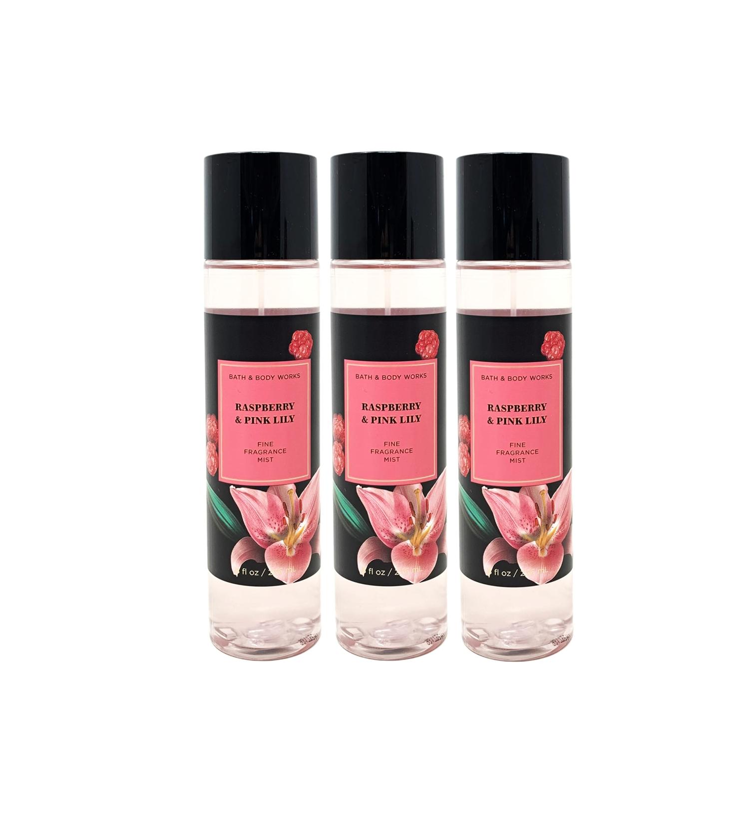 Bath RASPBERRY & PINK LILY Value Pack Lot of 3 Fine Fragrance Mist - Full Size