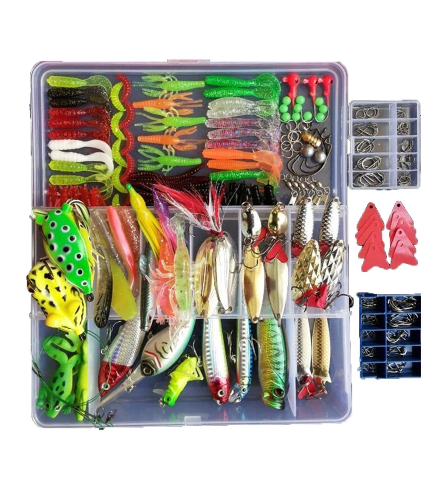 275pcs Fishing Lure Set with Frog, Soft/Hard Metal Lures for Trout, Bass, Salmon - Free Tackle Box included - Buy Online on GoSupps.com