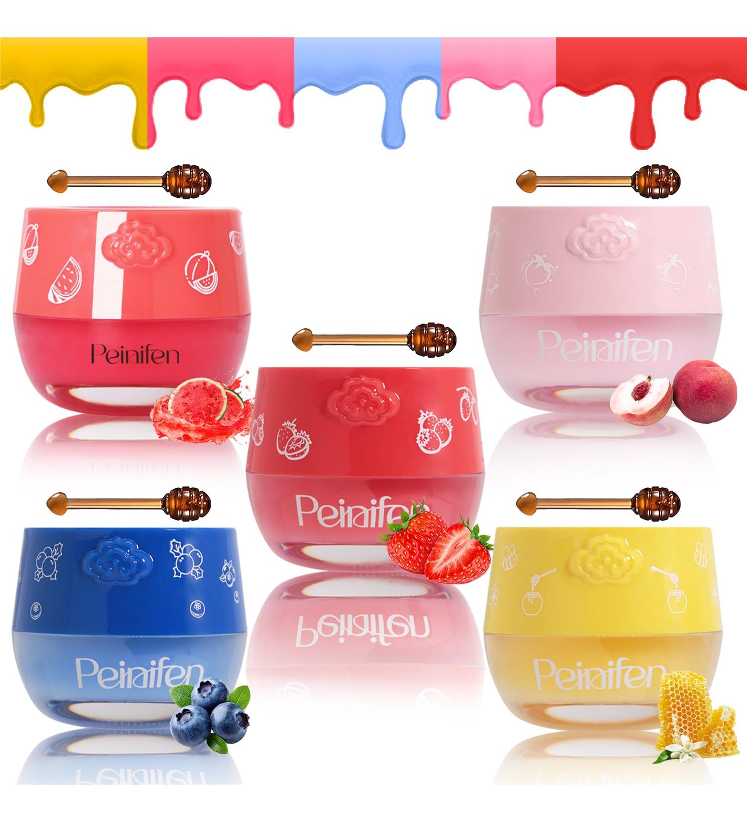 Bee Lip Balm Lip Mask Honey Pot 5 Pcs Propolis Moisturizing Balm with Applicator Day & Night Hydrating Lip Treatment for Dry Lips (5 Flavors Set) 5pcs - Buy Online on GoSupps.com