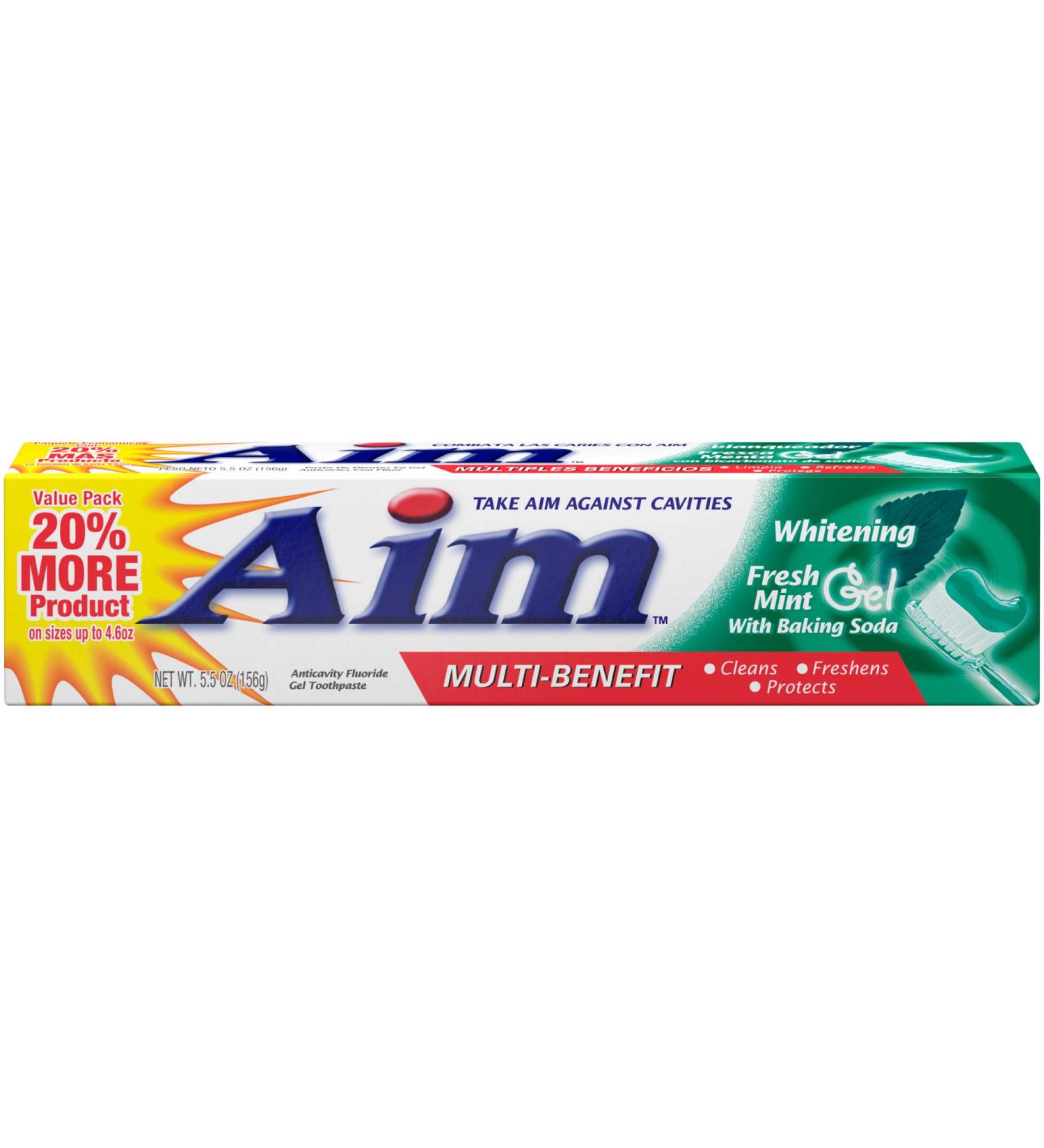 Buy Aim Whitening Toothpaste with Baking Soda 5.5oz - International Shipping Available - Buy Online on GoSupps.com