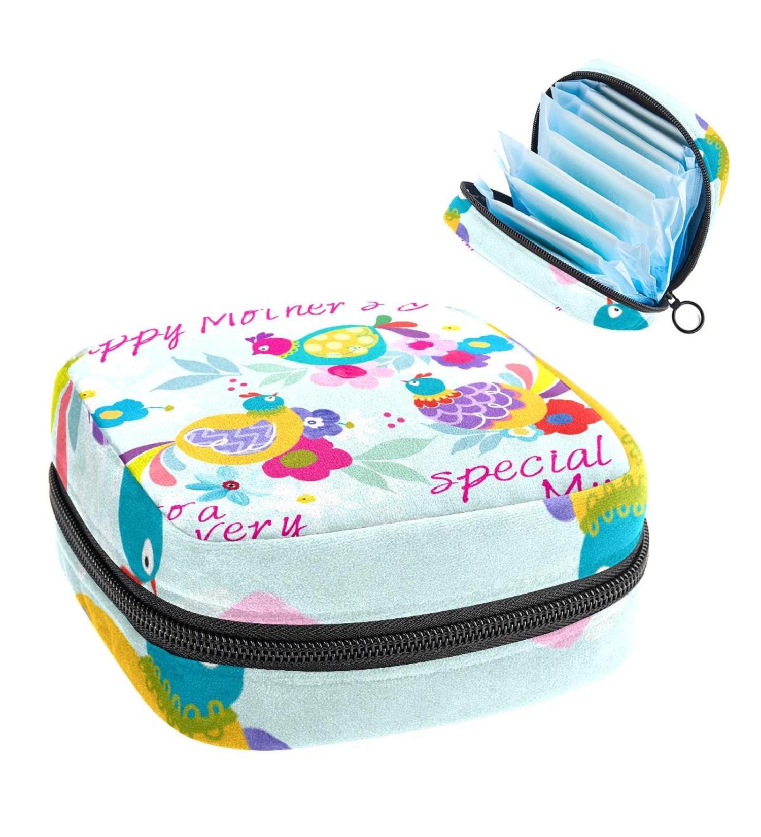 Period Storage Bag | Sanitary Napkin Pouch for Travel | Mother's Day Card Pattern | Color 3287 - Buy Online on GoSupps.com