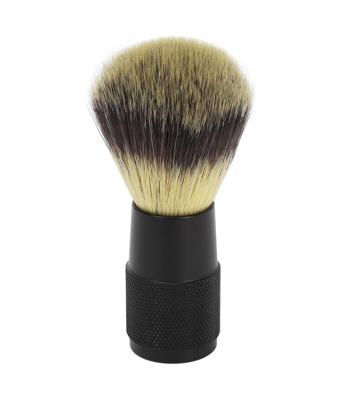 Premium Shaving Brush - Black Alloy Handle Soft Synthetic Bristles for Quick Lather | Perfect Beard Grooming Tool for Men - Buy Online on GoSupps.com