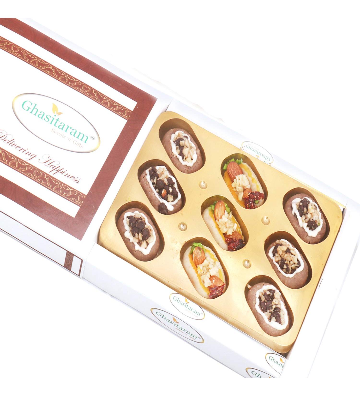 Ghasitaram Gifts Diwali Gifts Sweets- Assorted Kaju Boats in White Box - Buy Online on GoSupps.com