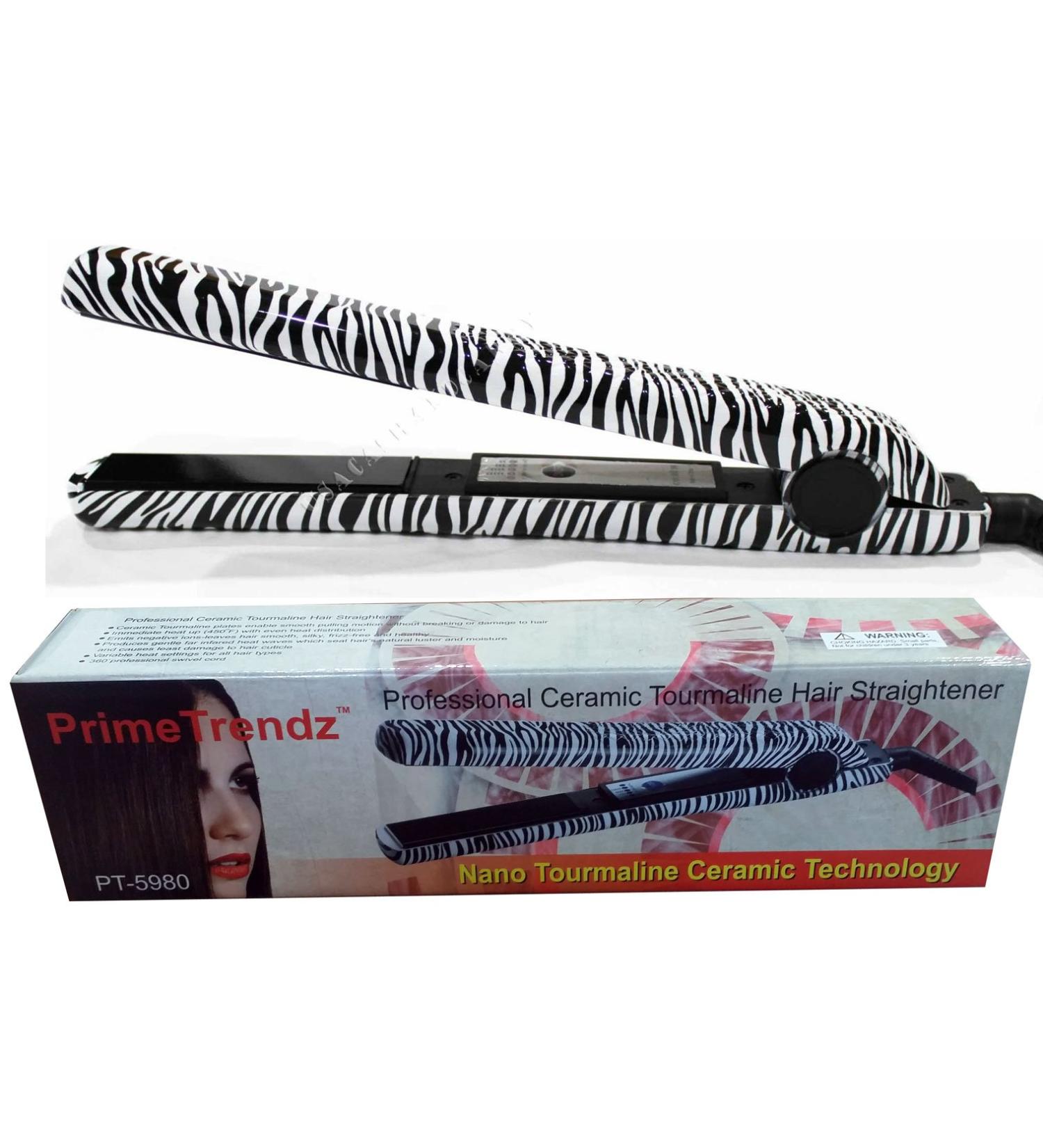 Professional Ceramic Zebra Flat Iron - Nano Tourmaline Technology for Smooth Frizz-Free Hair - Buy Online on GoSupps.com